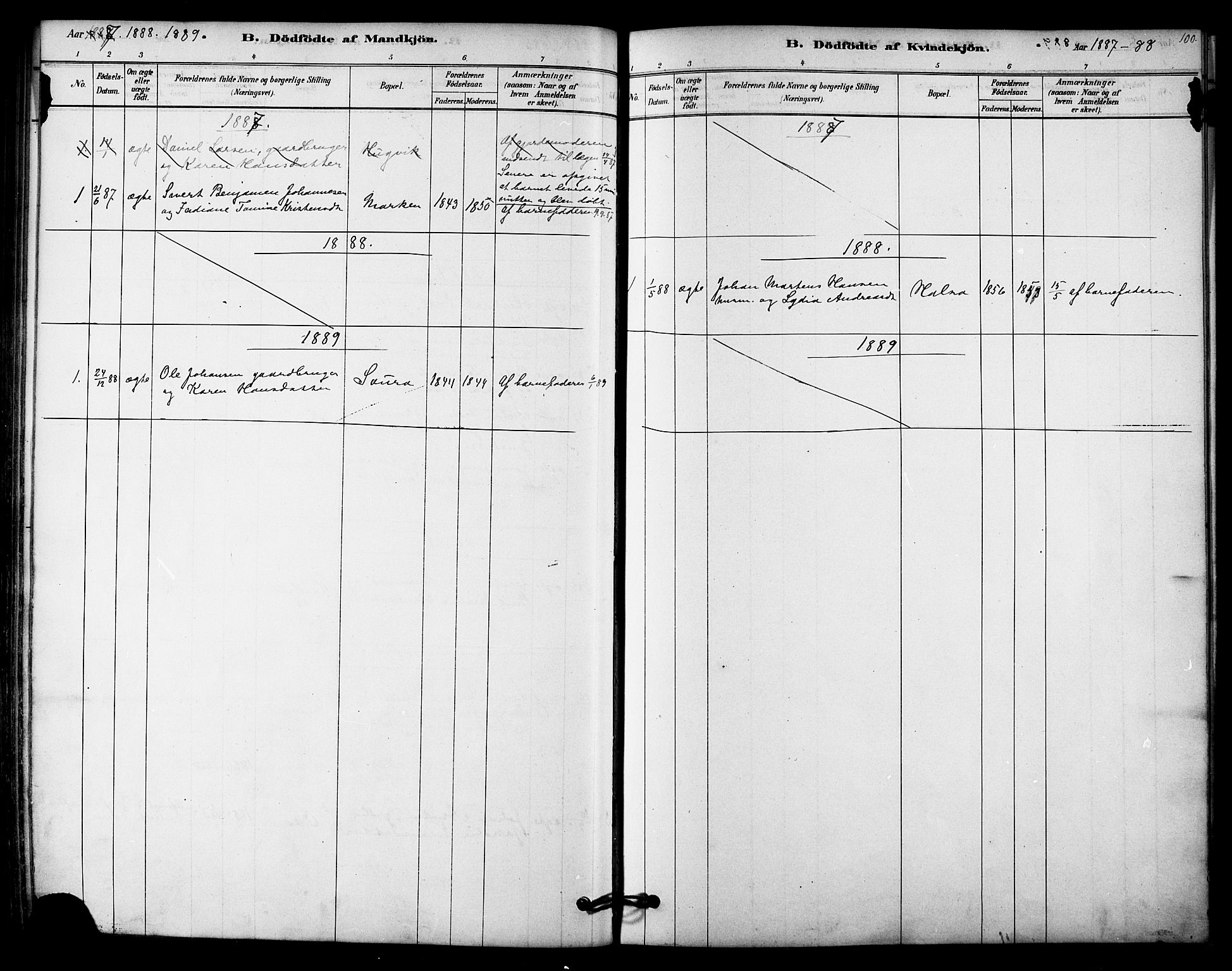 Ministerialprotokoller, klokkerbøker og fødselsregistre - Nordland, AV/SAT-A-1459/843/L0626: Parish register (official) no. 843A01, 1878-1907, p. 100