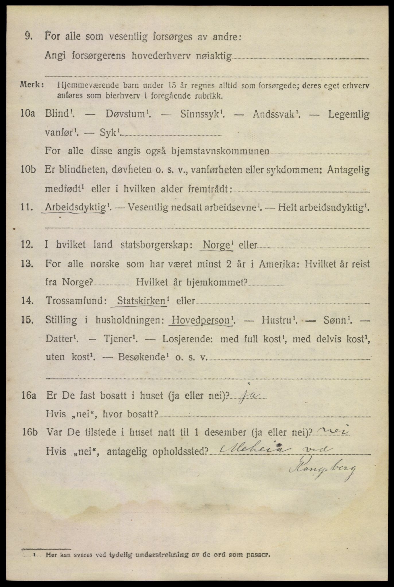 SAKO, 1920 census for Uvdal, 1920, p. 3066