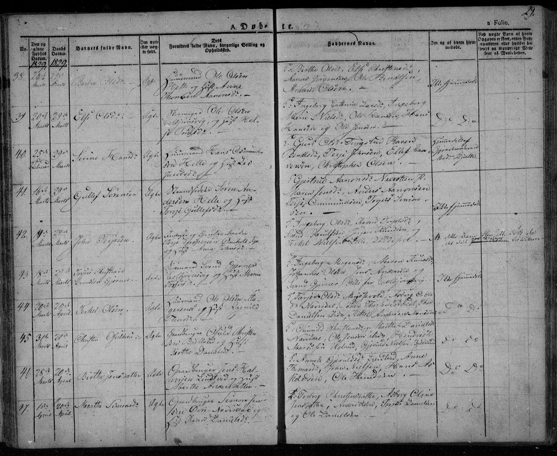 Øyestad sokneprestkontor, AV/SAK-1111-0049/F/Fa/L0013: Parish register (official) no. A 13, 1827-1842, p. 29