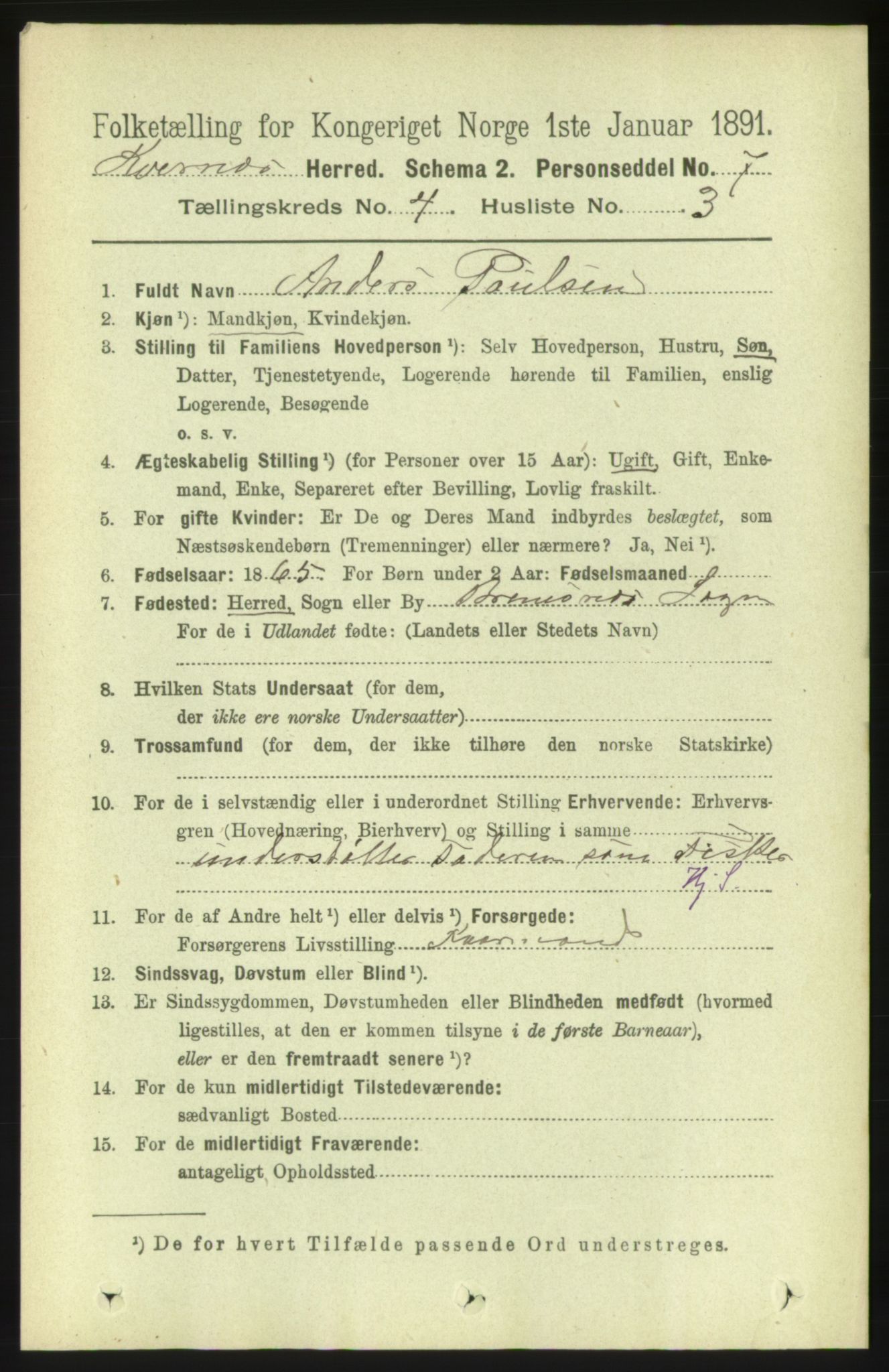 RA, 1891 census for 1553 Kvernes, 1891, p. 1747