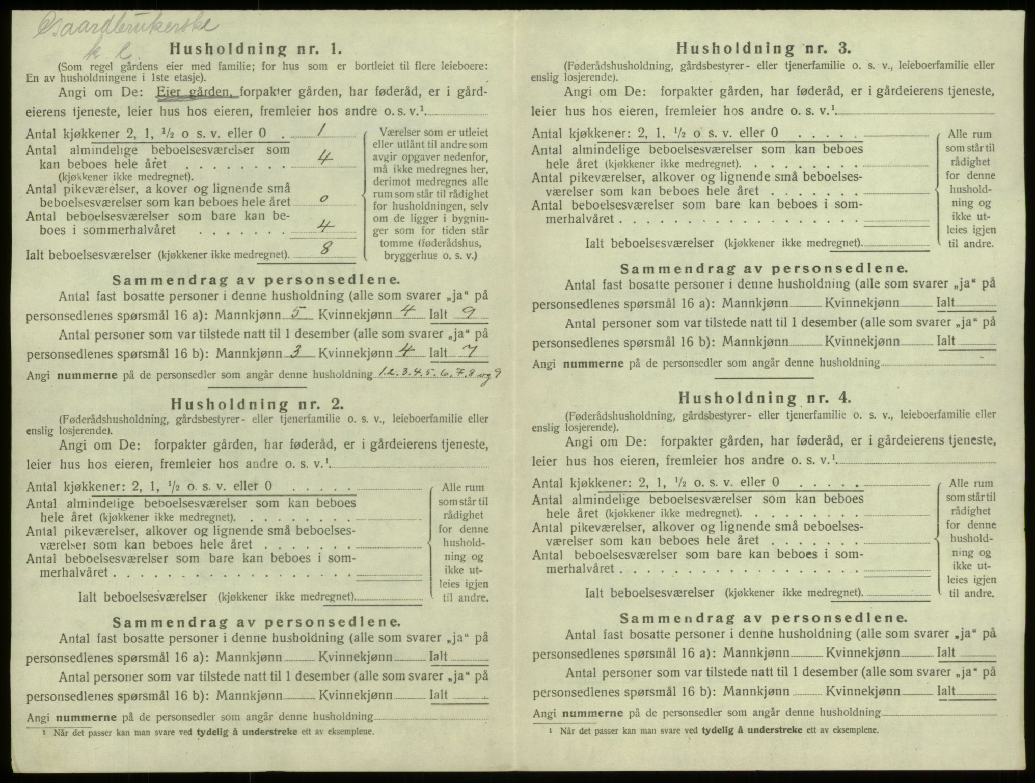 SAB, 1920 census for Selje, 1920, p. 124