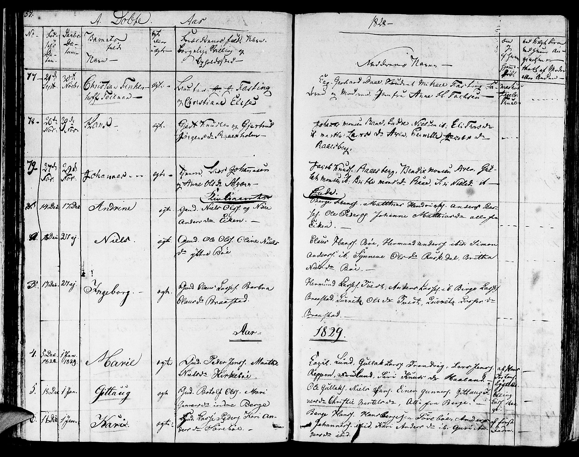 Lavik sokneprestembete, SAB/A-80901: Parish register (official) no. A 2I, 1821-1842, p. 57