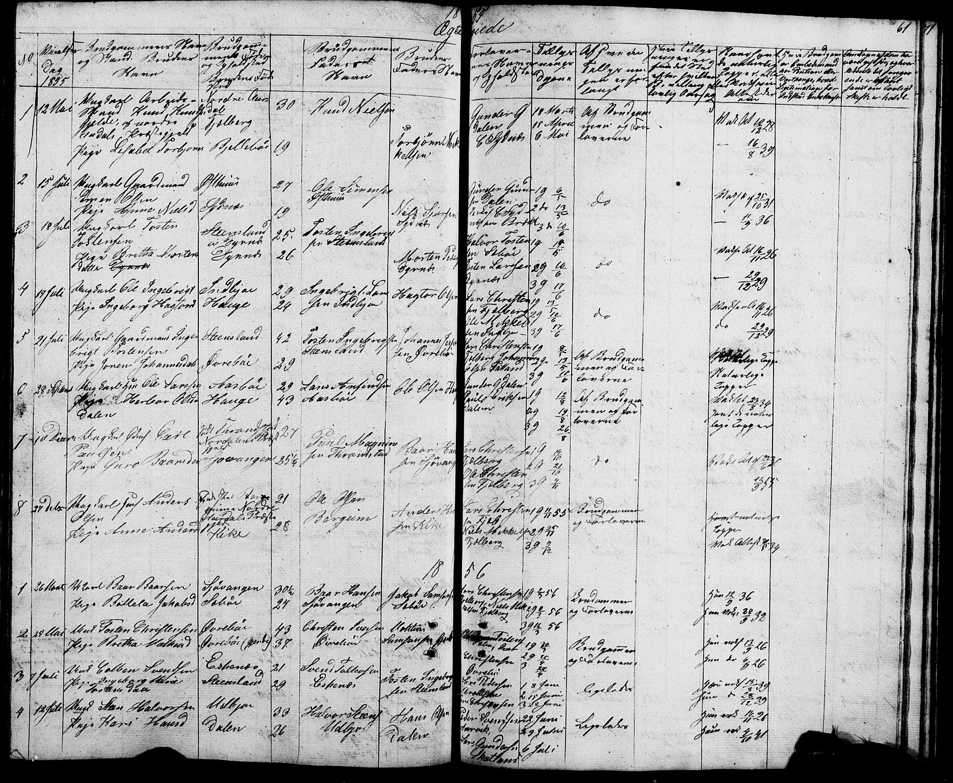 Fjelberg sokneprestembete, SAB/A-75201/H/Hab: Parish register (copy) no. A 2, 1851-1864, p. 61