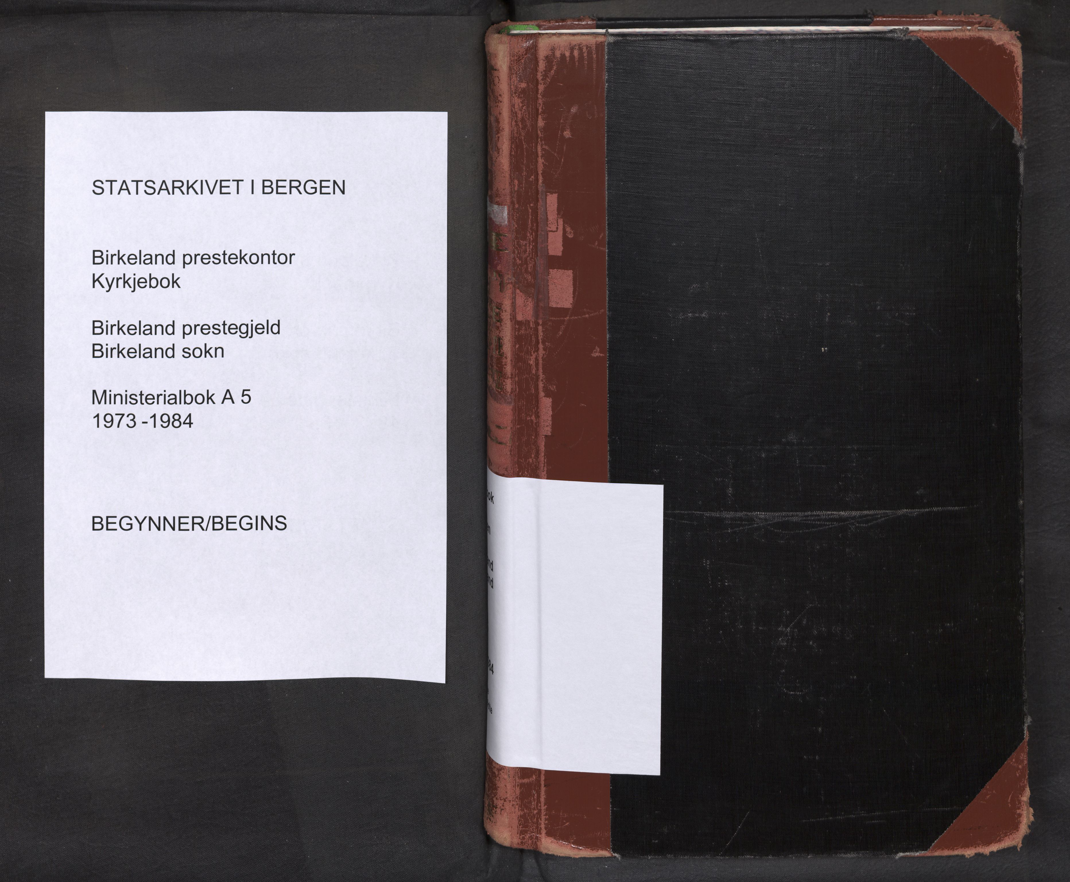 Birkeland Sokneprestembete, SAB/A-74601/H/Haa/Haaa/L0005: Parish register (official) no. A 5, 1973-1984