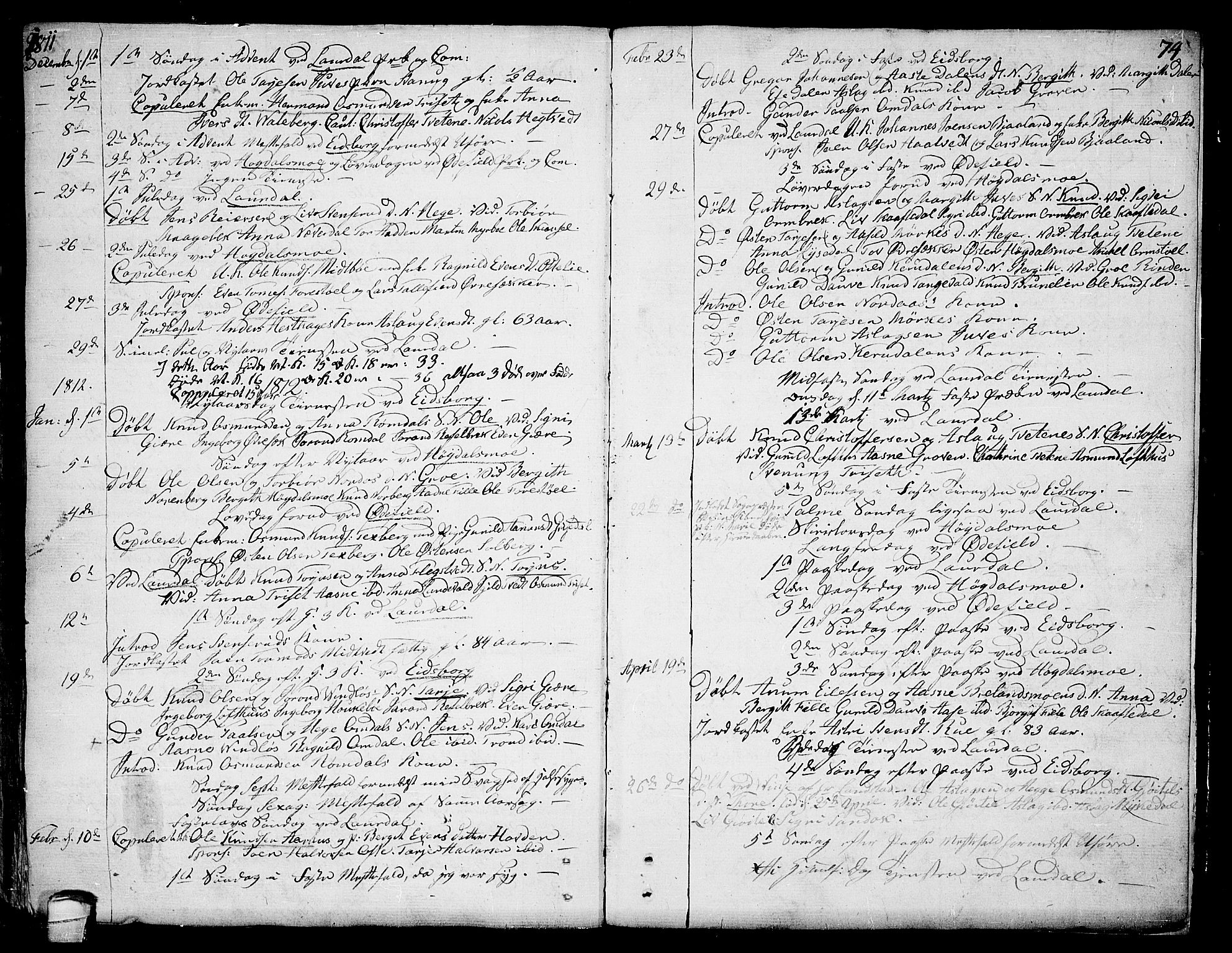 Lårdal kirkebøker, SAKO/A-284/F/Fa/L0004: Parish register (official) no. I 4, 1790-1814, p. 74