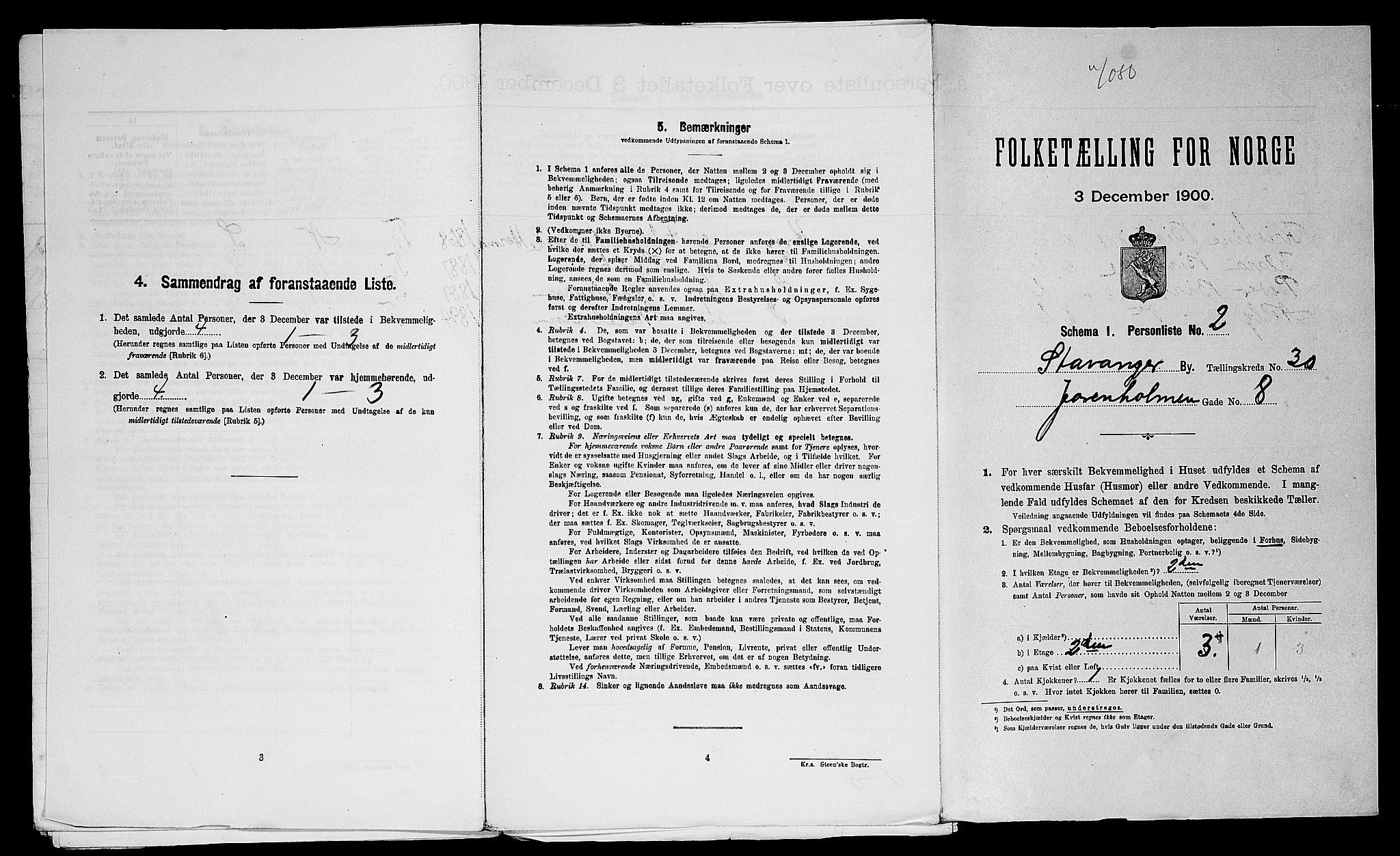 SAST, 1900 census for Stavanger, 1900, p. 11242