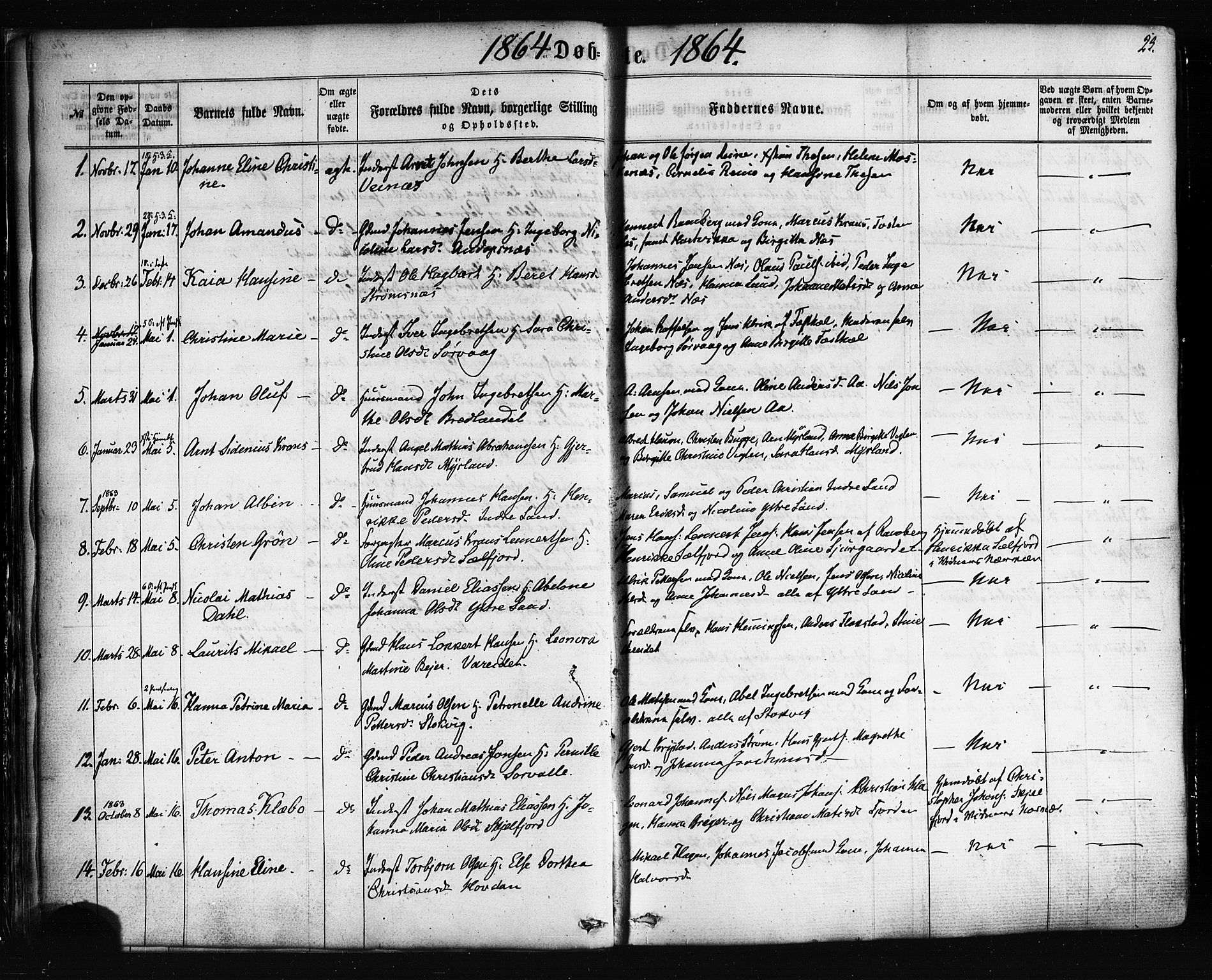 Ministerialprotokoller, klokkerbøker og fødselsregistre - Nordland, SAT/A-1459/885/L1203: Parish register (official) no. 885A04, 1859-1877, p. 23