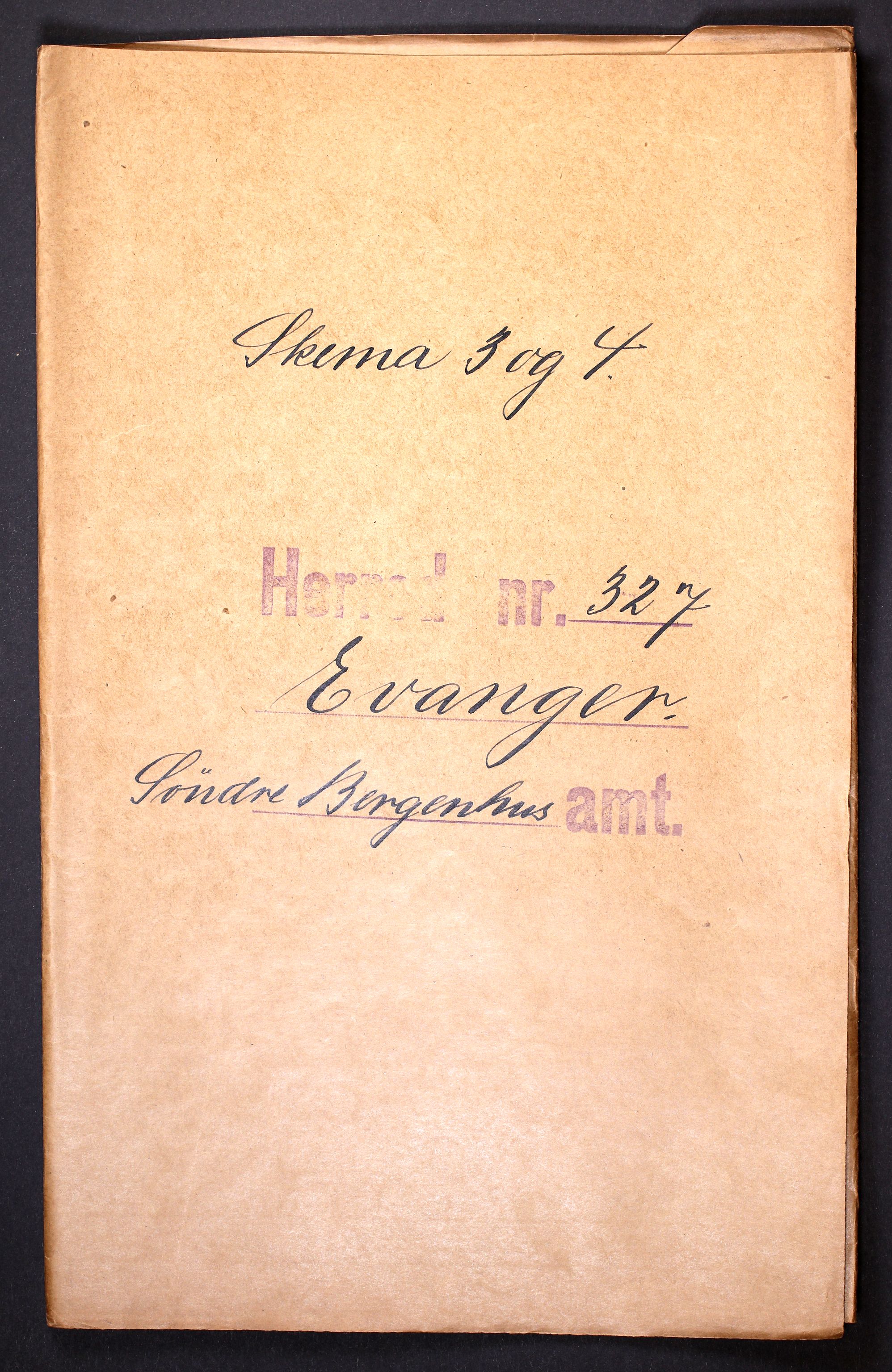 RA, 1910 census for Evanger, 1910, p. 1