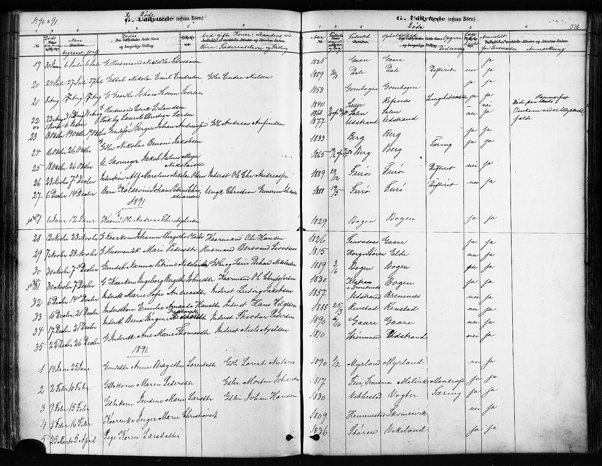 Kvæfjord sokneprestkontor, SATØ/S-1323/G/Ga/Gaa/L0005kirke: Parish register (official) no. 5, 1878-1894, p. 326