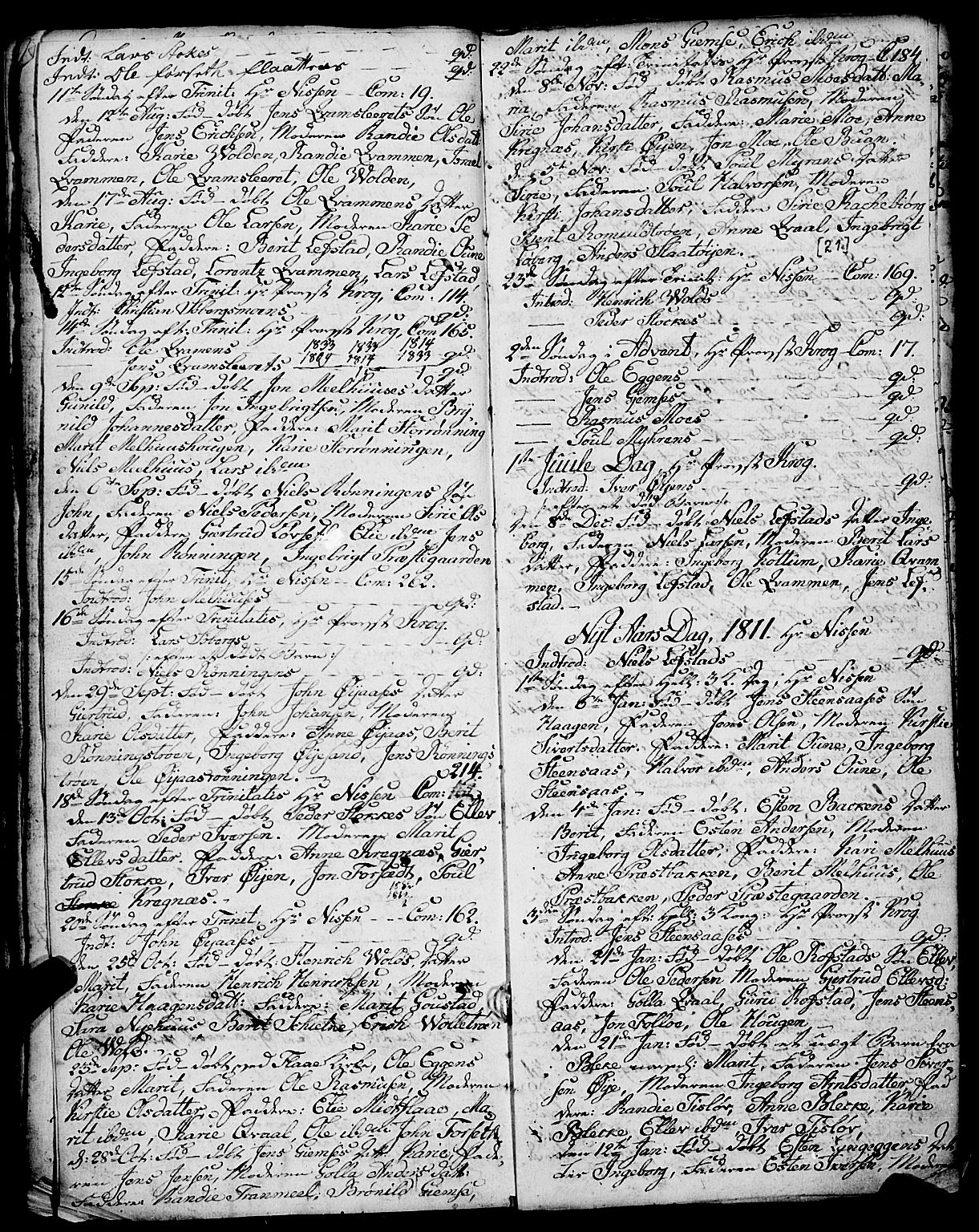 Ministerialprotokoller, klokkerbøker og fødselsregistre - Sør-Trøndelag, SAT/A-1456/691/L1091: Parish register (copy) no. 691C02, 1802-1815, p. 21