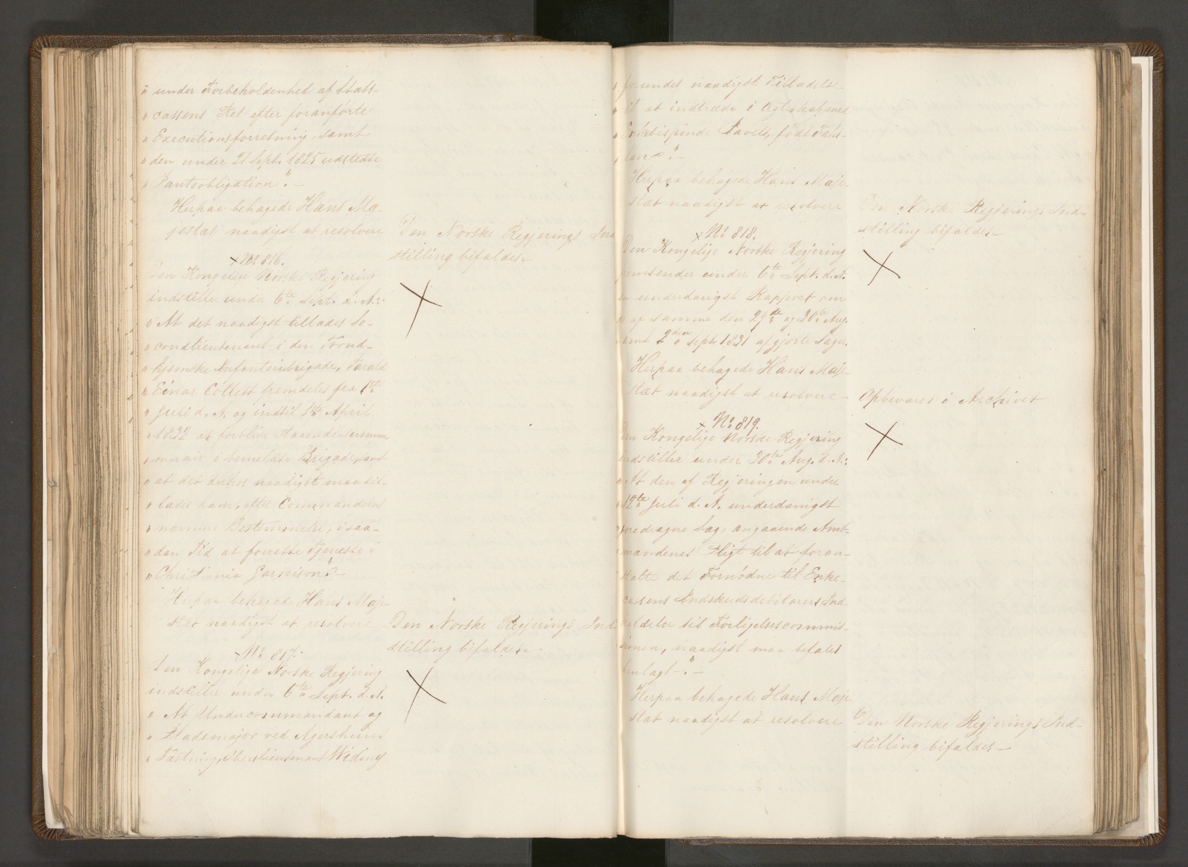 Statsrådssekretariatet, AV/RA-S-1001/A/Ab/L0033: Kgl. res. nr.  513-1088, 2. halvår, 1831