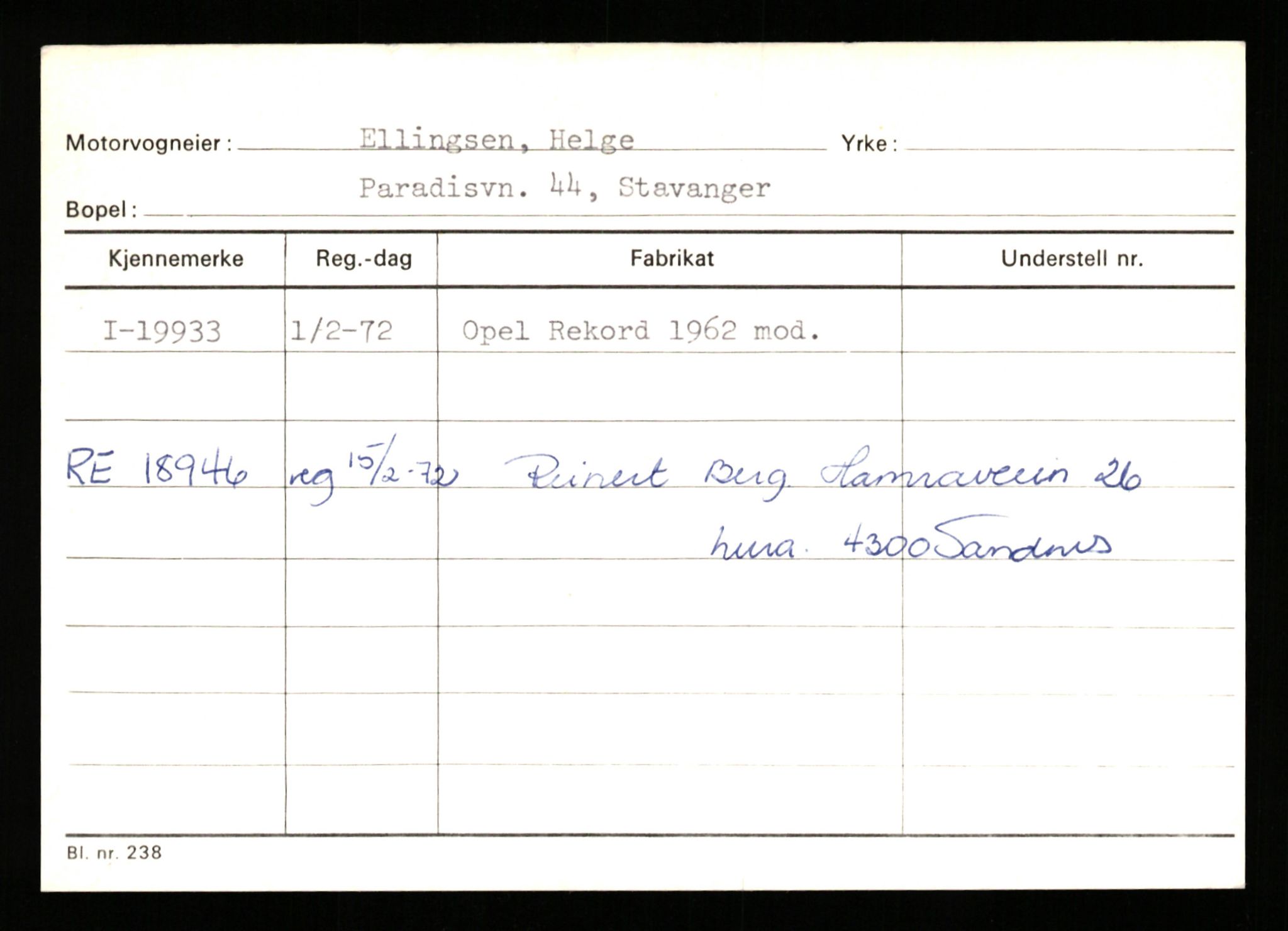 Stavanger trafikkstasjon, AV/SAST-A-101942/0/G/L0004: Registreringsnummer: 15497 - 22957, 1930-1971, p. 1960