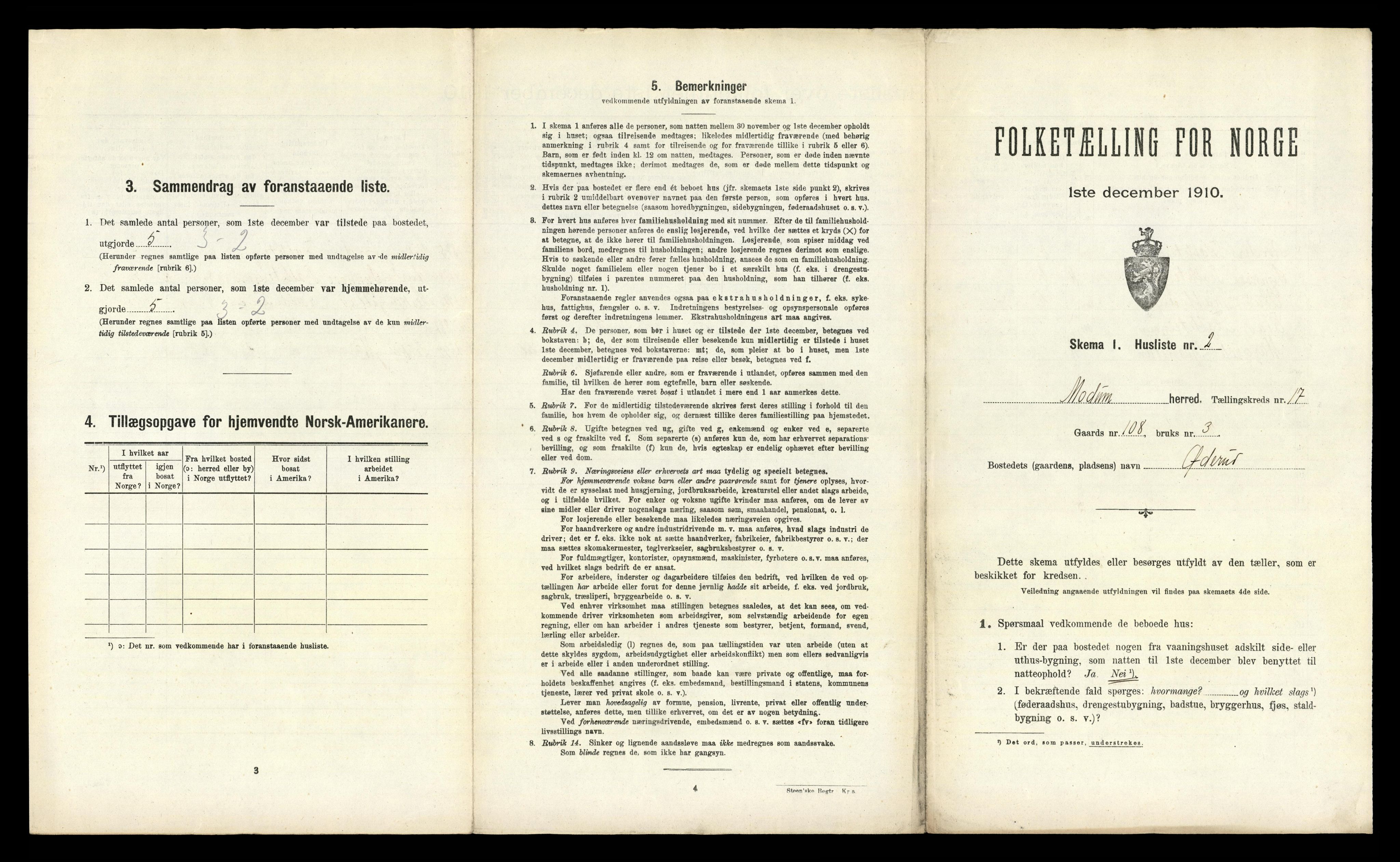 RA, 1910 census for Modum, 1910, p. 2842