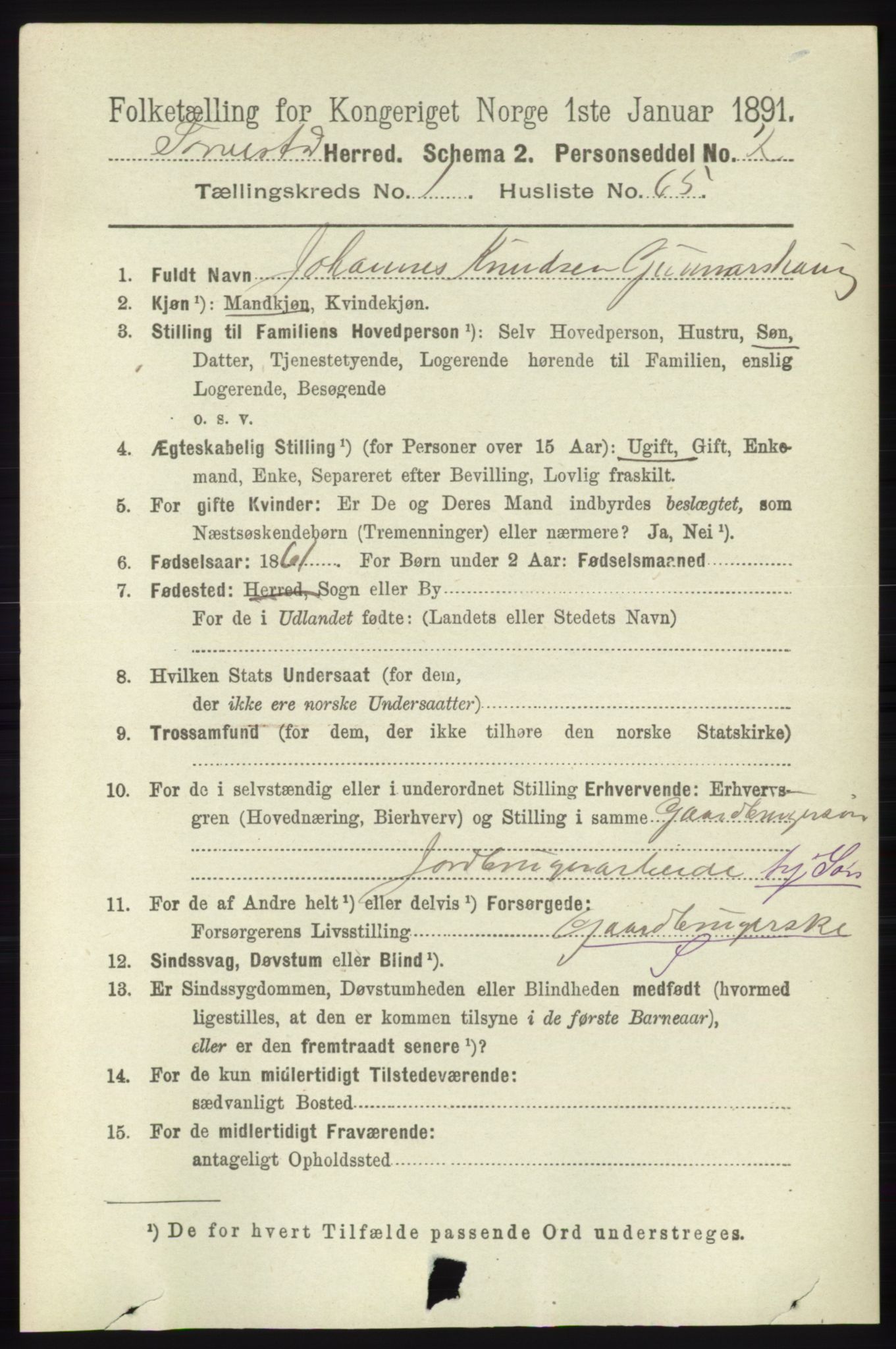 RA, 1891 census for 1152 Torvastad, 1891, p. 440