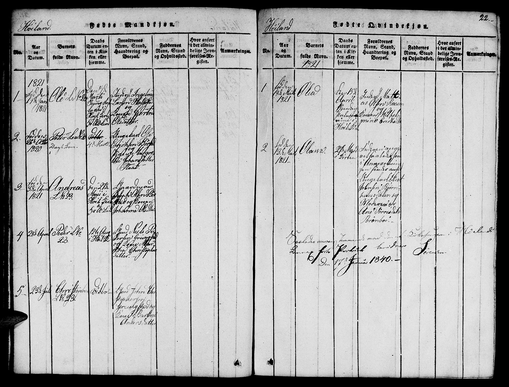 Ministerialprotokoller, klokkerbøker og fødselsregistre - Nord-Trøndelag, SAT/A-1458/759/L0527: Parish register (copy) no. 759C01 /2, 1817-1821, p. 22