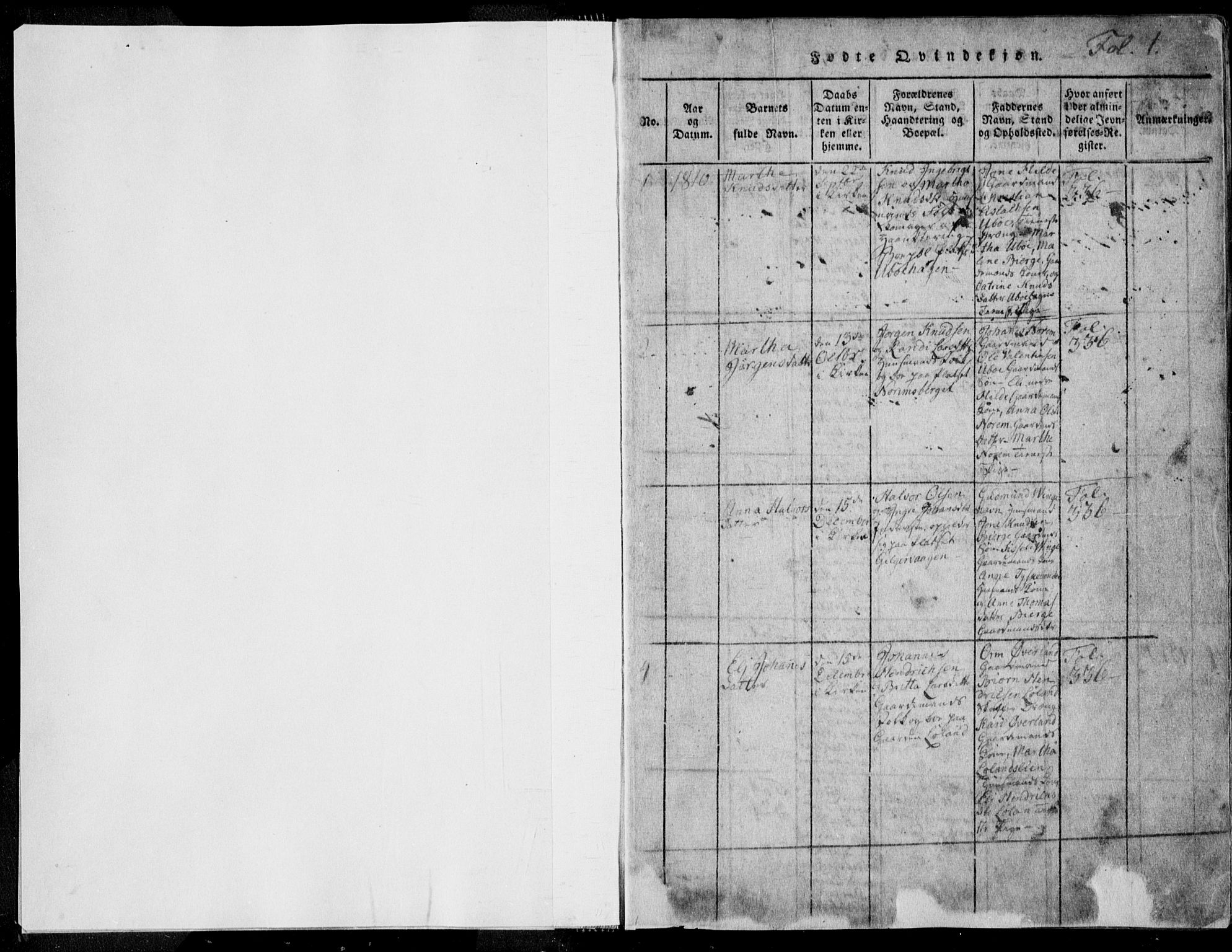 Nedstrand sokneprestkontor, AV/SAST-A-101841/01/IV: Parish register (official) no. A 7, 1816-1870, p. 1