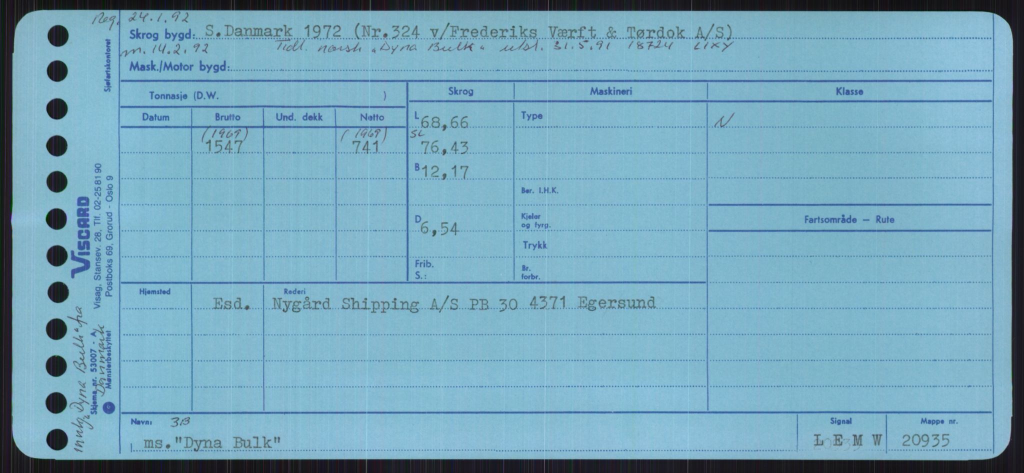 Sjøfartsdirektoratet med forløpere, Skipsmålingen, RA/S-1627/H/Ha/L0001/0002: Fartøy, A-Eig / Fartøy Bjør-Eig, p. 911