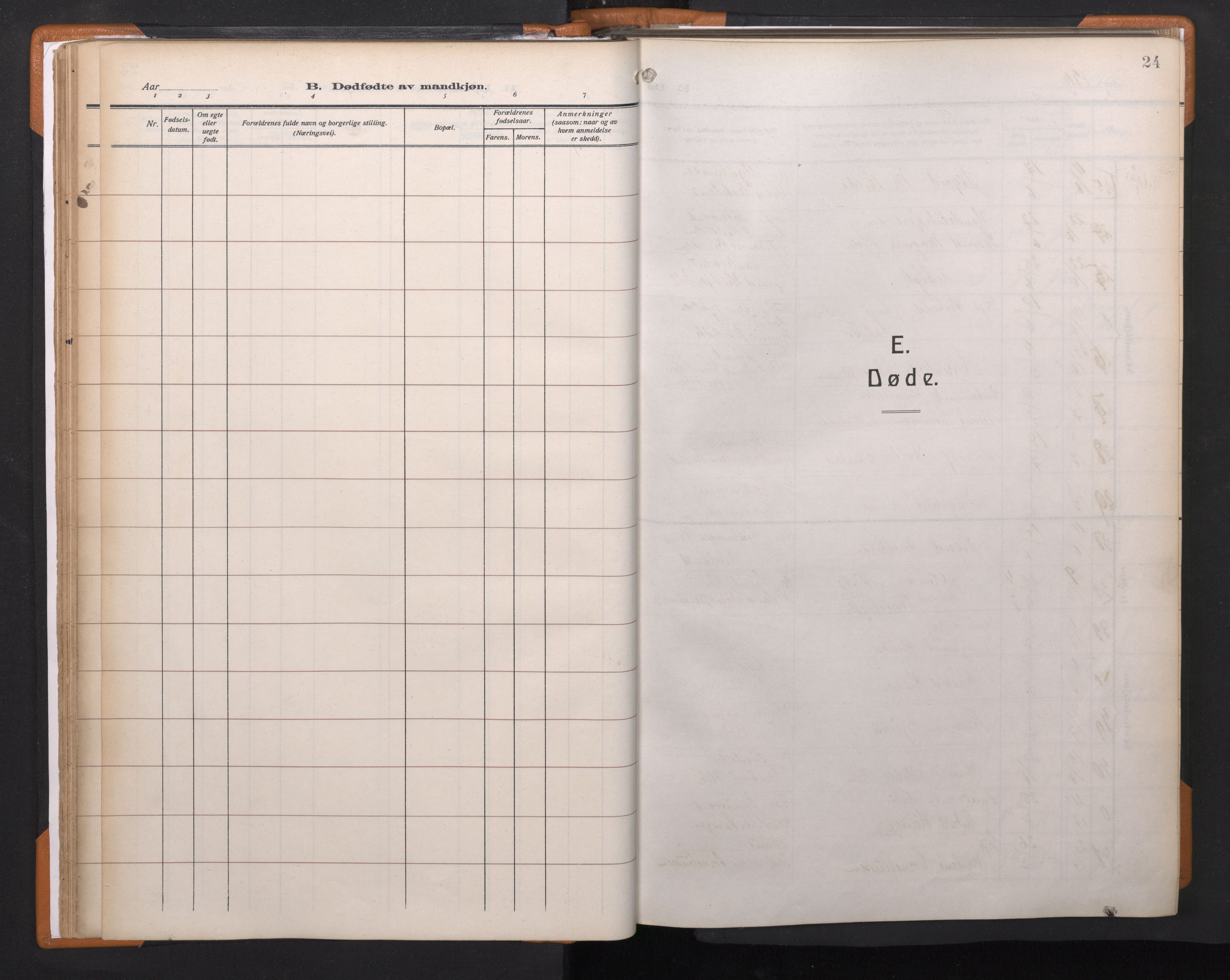 Korskirken sokneprestembete, AV/SAB-A-76101/H/Haa/L0048: Parish register (official) no. E 6, 1910-1960, p. 23b-24a