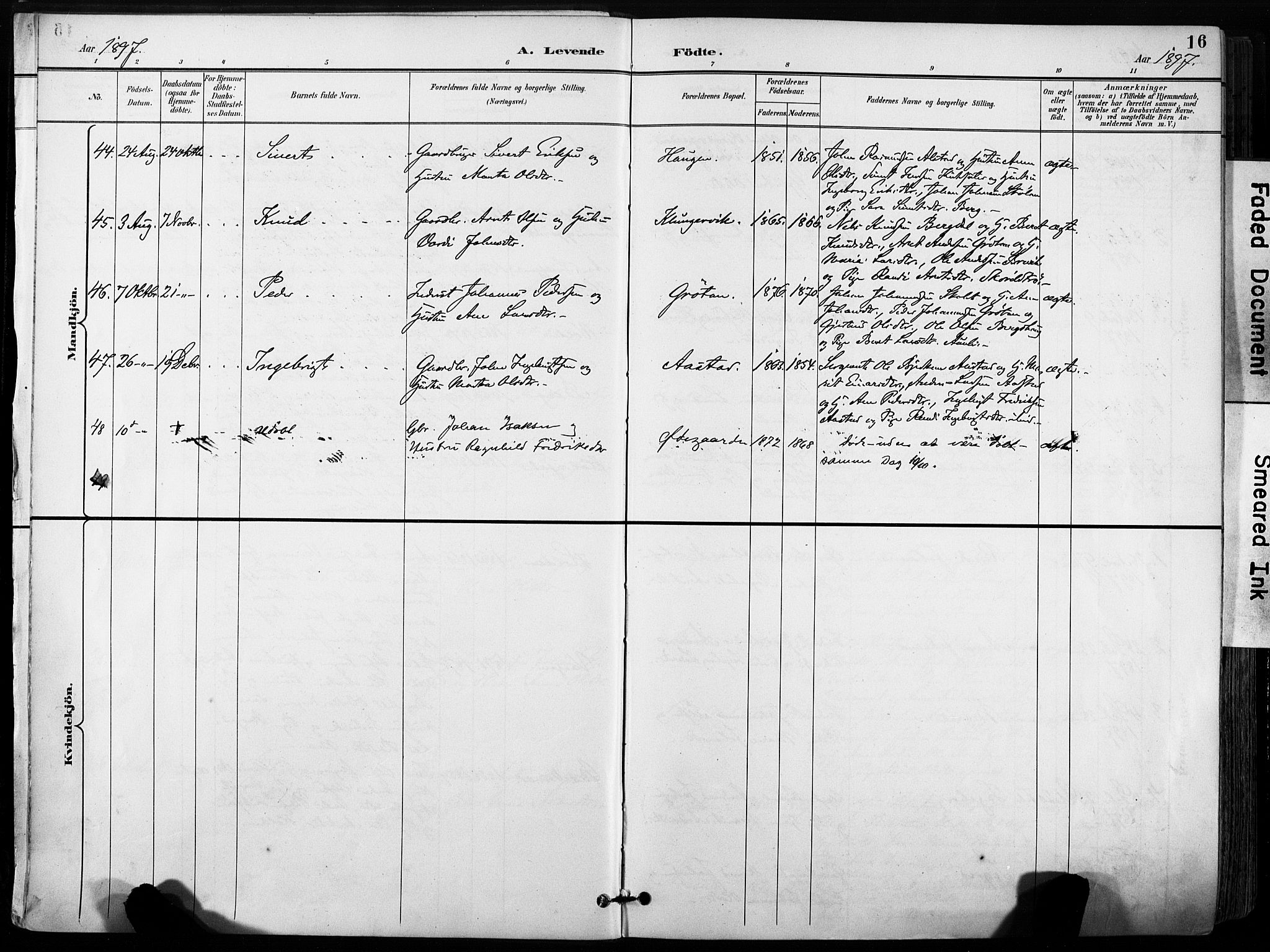 Ministerialprotokoller, klokkerbøker og fødselsregistre - Sør-Trøndelag, SAT/A-1456/630/L0497: Parish register (official) no. 630A10, 1896-1910, p. 16
