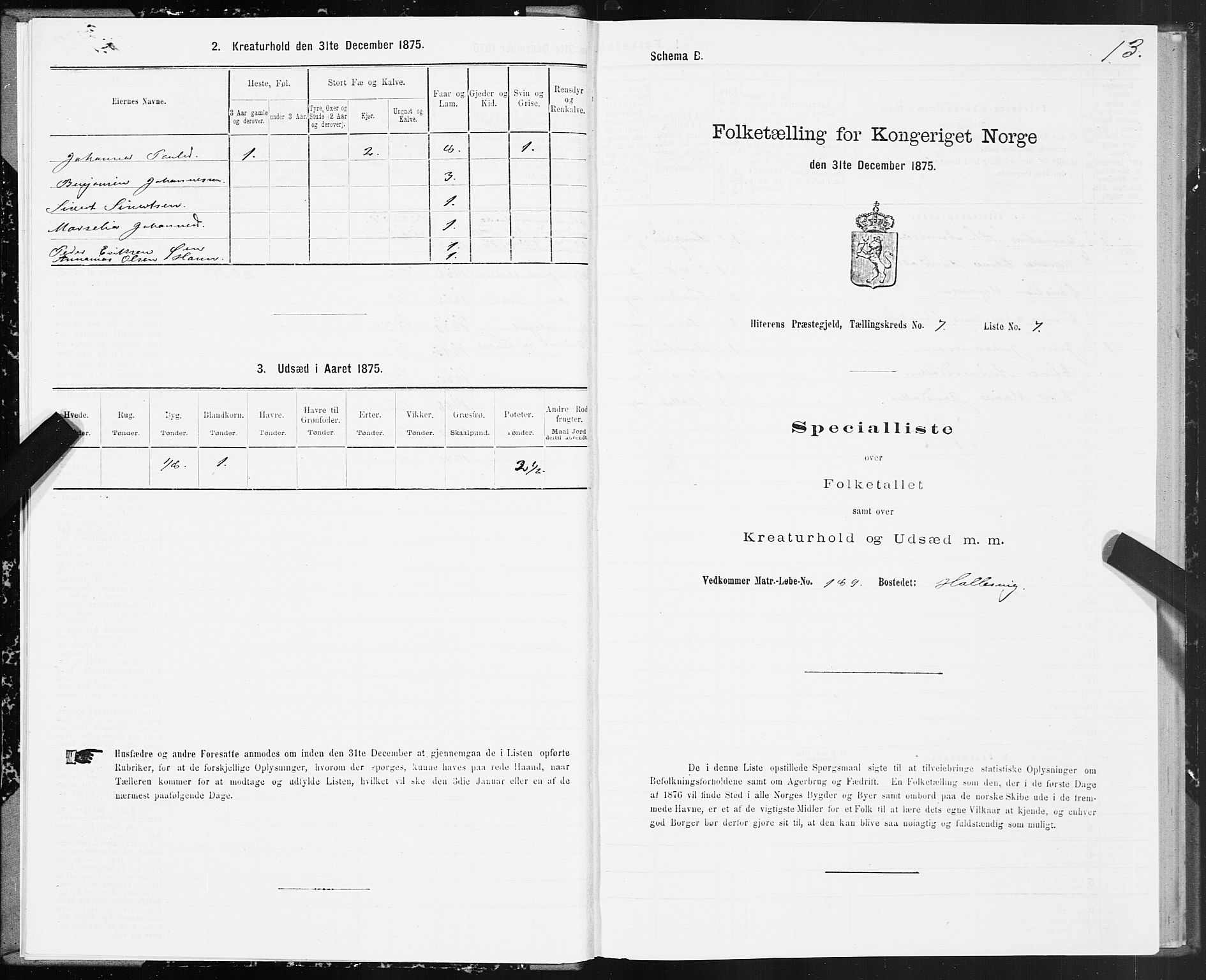 SAT, 1875 census for 1617P Hitra, 1875, p. 4013