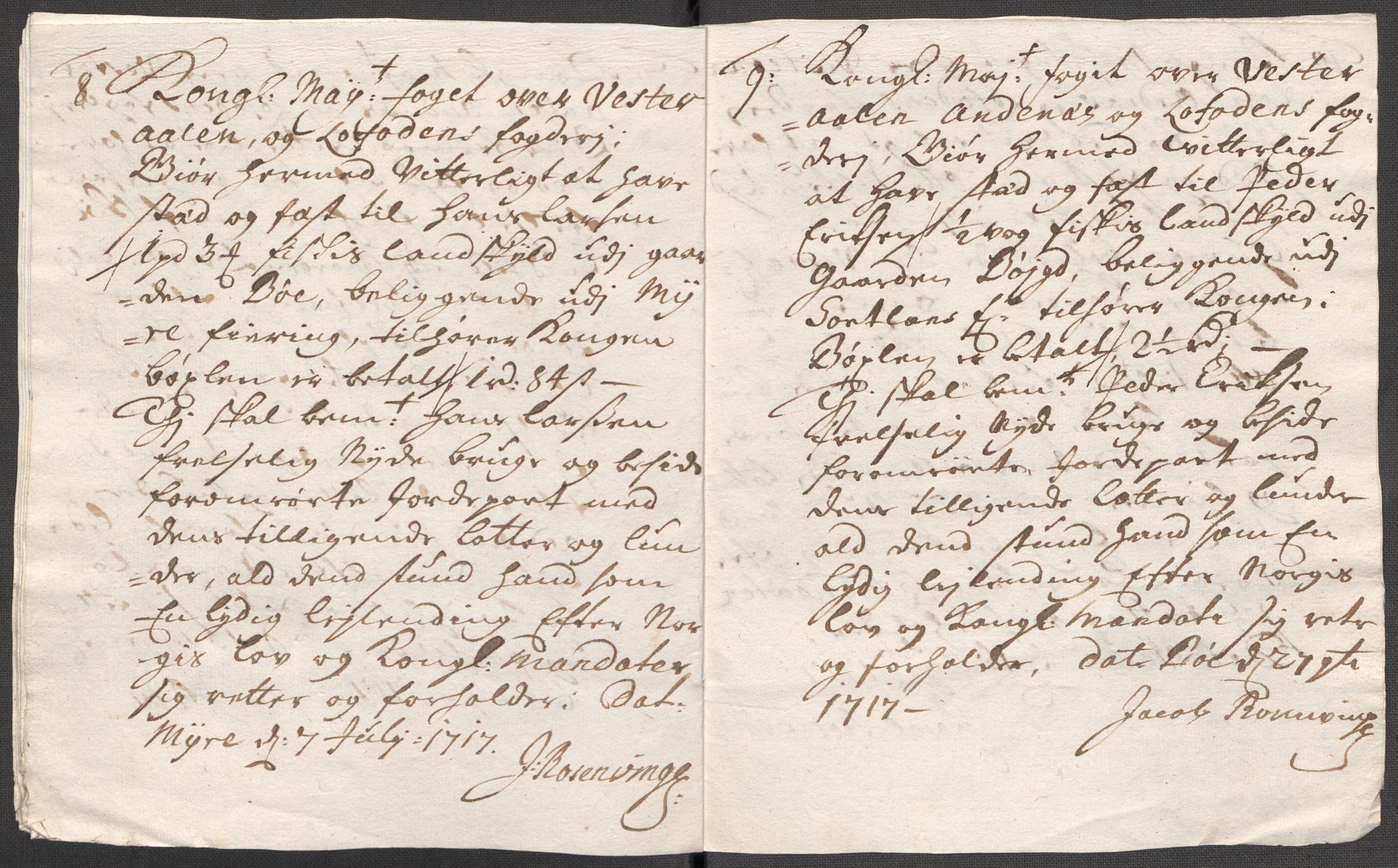 Rentekammeret inntil 1814, Reviderte regnskaper, Fogderegnskap, AV/RA-EA-4092/R67/L4683: Fogderegnskap Vesterålen, Andenes og Lofoten, 1717, p. 143