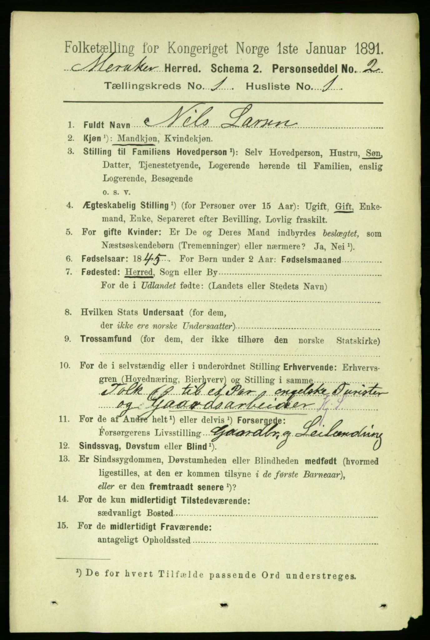 RA, 1891 census for 1711 Meråker, 1891, p. 80