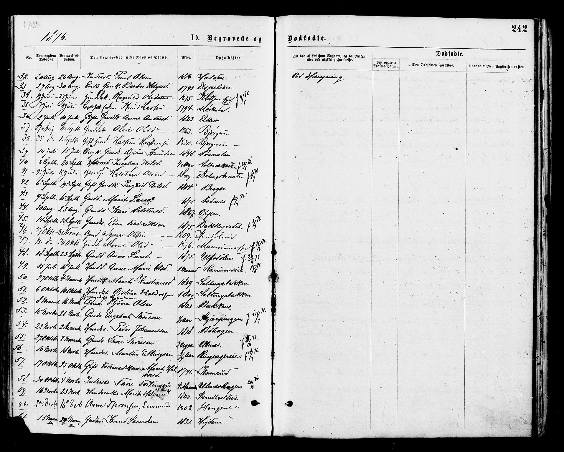 Nord-Aurdal prestekontor, SAH/PREST-132/H/Ha/Haa/L0009: Parish register (official) no. 9, 1876-1882, p. 242