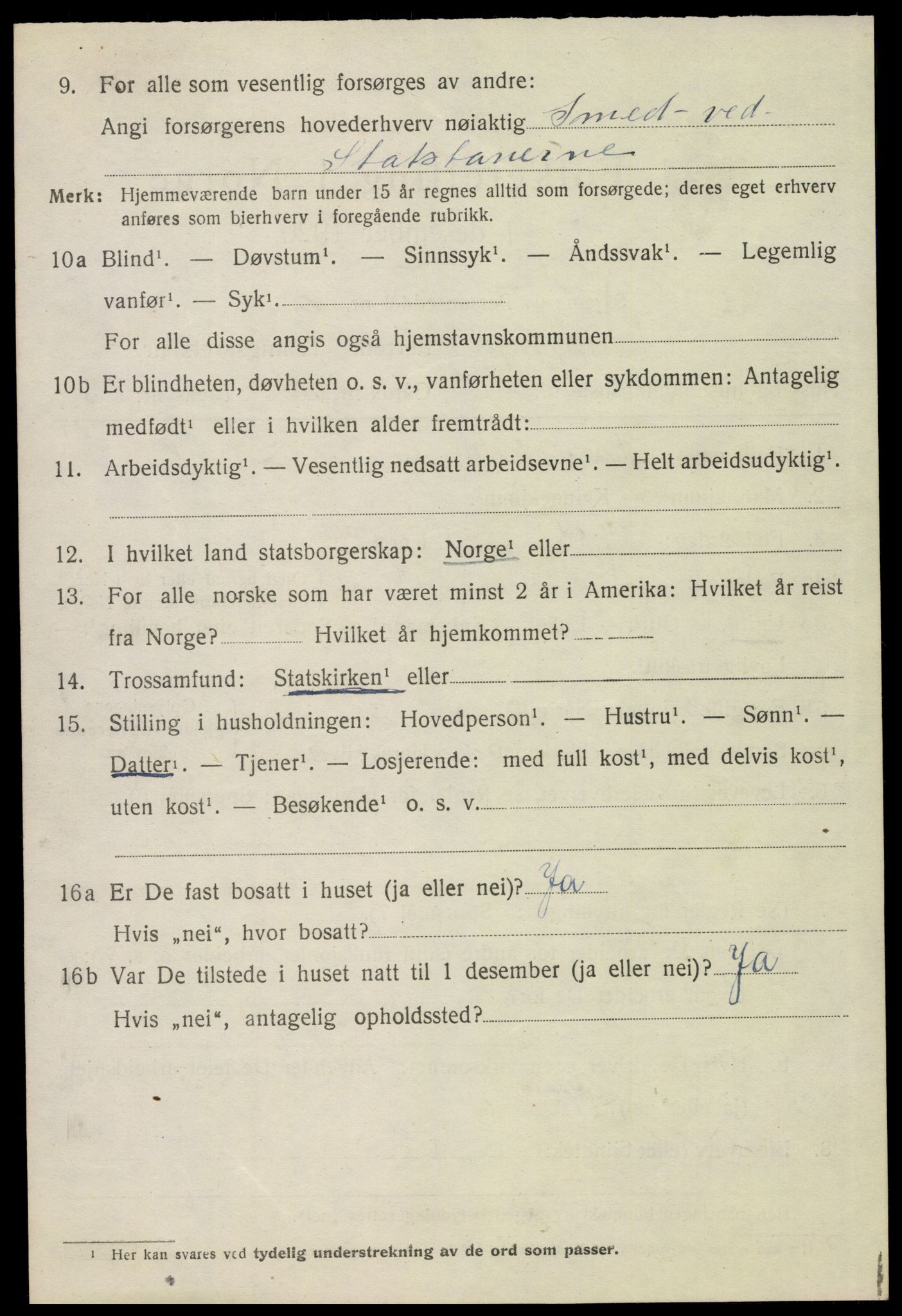 SAH, 1920 census for Vinger, 1920, p. 3219