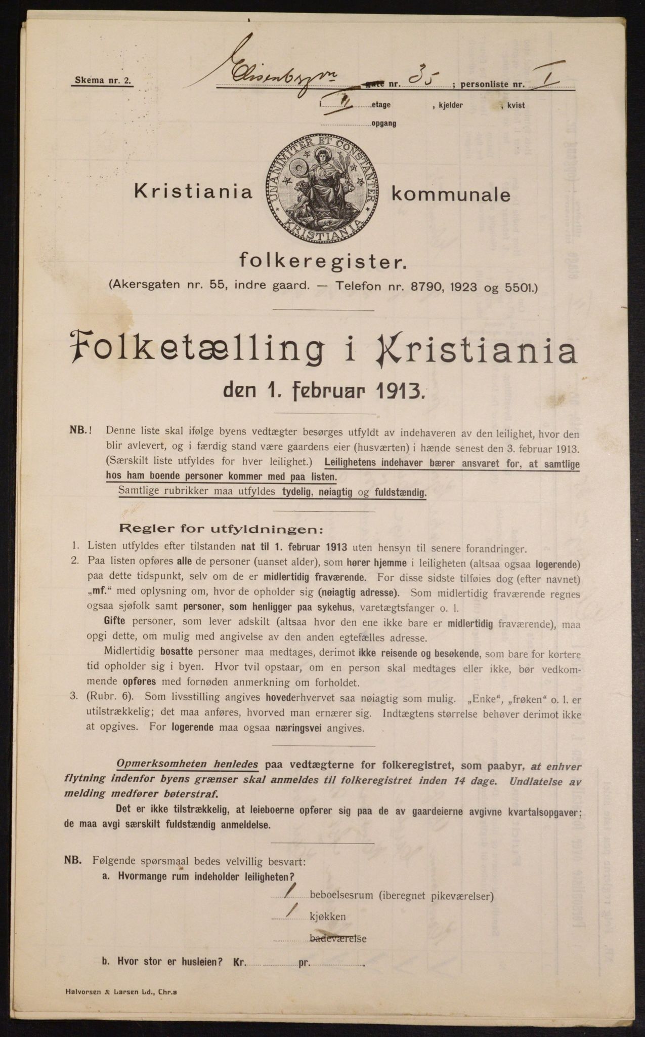 OBA, Municipal Census 1913 for Kristiania, 1913, p. 20946