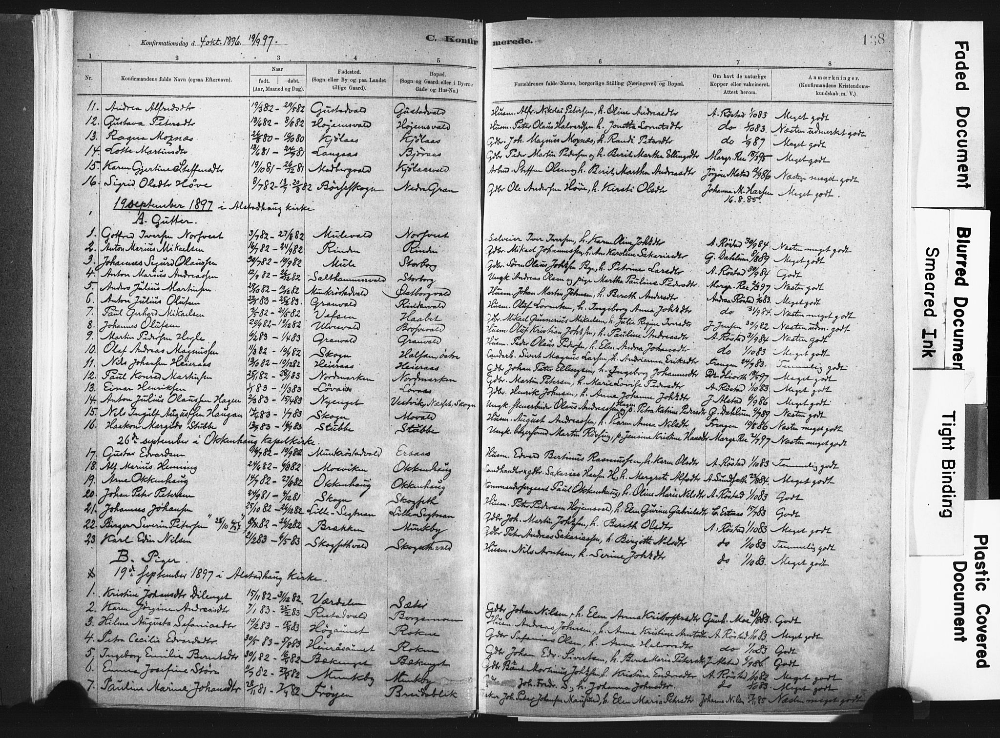 Ministerialprotokoller, klokkerbøker og fødselsregistre - Nord-Trøndelag, SAT/A-1458/721/L0207: Parish register (official) no. 721A02, 1880-1911, p. 138