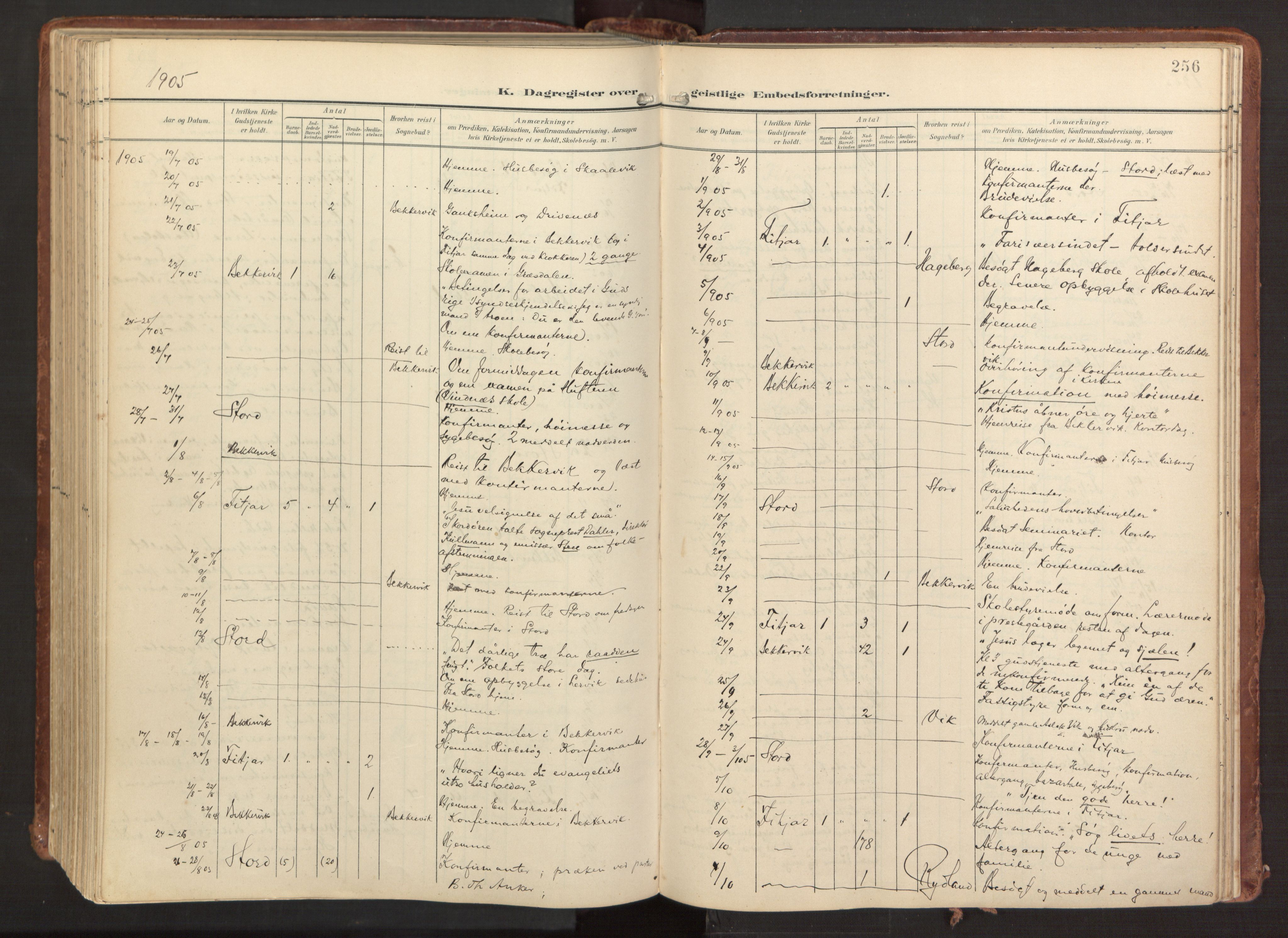 Fitjar sokneprestembete, AV/SAB-A-99926: Parish register (official) no. A 3, 1900-1918, p. 256