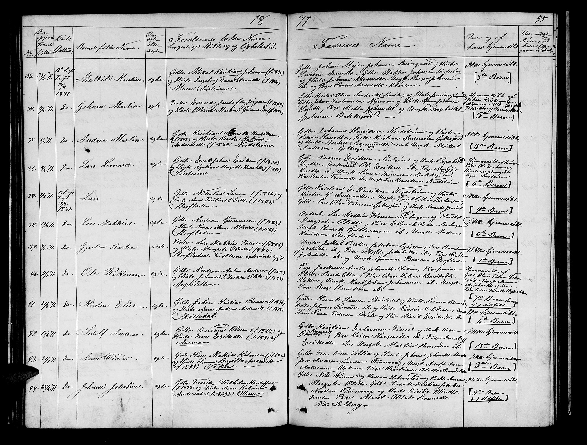 Tranøy sokneprestkontor, SATØ/S-1313/I/Ia/Iab/L0021klokker: Parish register (copy) no. 21, 1861-1886, p. 55