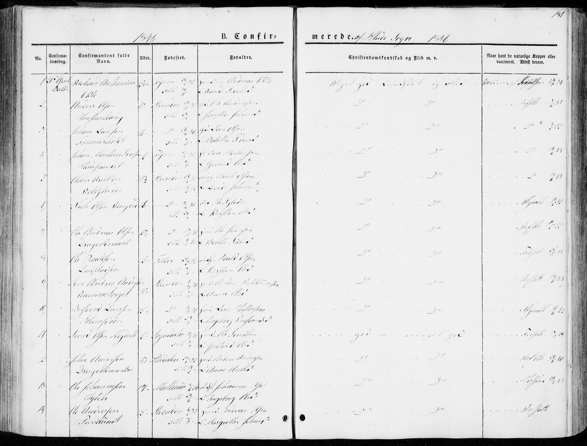 Ministerialprotokoller, klokkerbøker og fødselsregistre - Sør-Trøndelag, SAT/A-1456/606/L0290: Parish register (official) no. 606A05, 1841-1847, p. 181