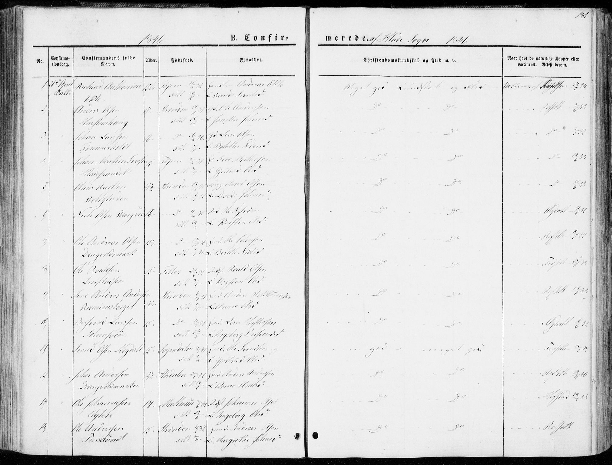 Ministerialprotokoller, klokkerbøker og fødselsregistre - Sør-Trøndelag, AV/SAT-A-1456/606/L0290: Parish register (official) no. 606A05, 1841-1847, p. 181