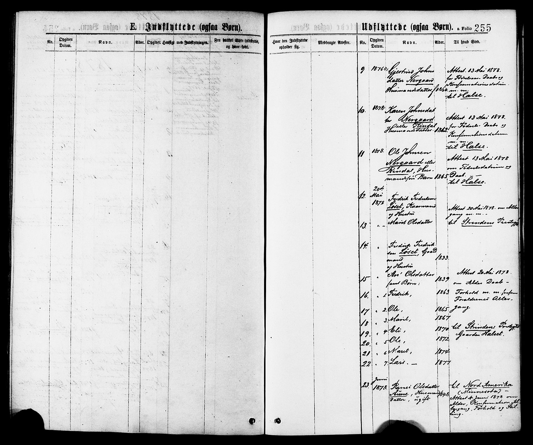 Ministerialprotokoller, klokkerbøker og fødselsregistre - Møre og Romsdal, AV/SAT-A-1454/598/L1068: Parish register (official) no. 598A02, 1872-1881, p. 255