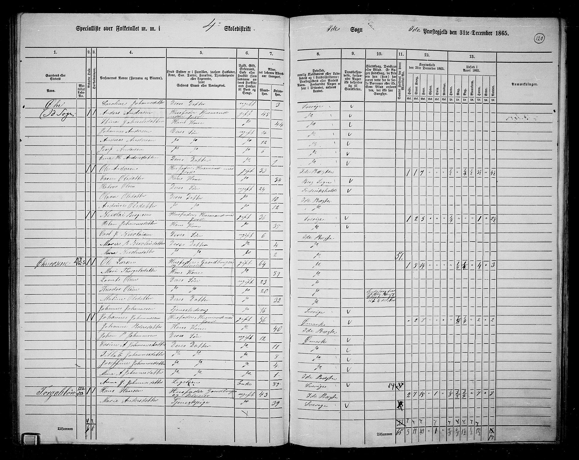 RA, 1865 census for Idd, 1865, p. 109