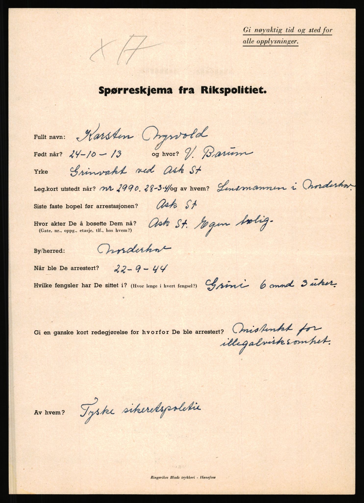 Rikspolitisjefen, AV/RA-S-1560/L/L0012: Mogensen, Øivind - Noraas, Lars, 1940-1945, p. 284