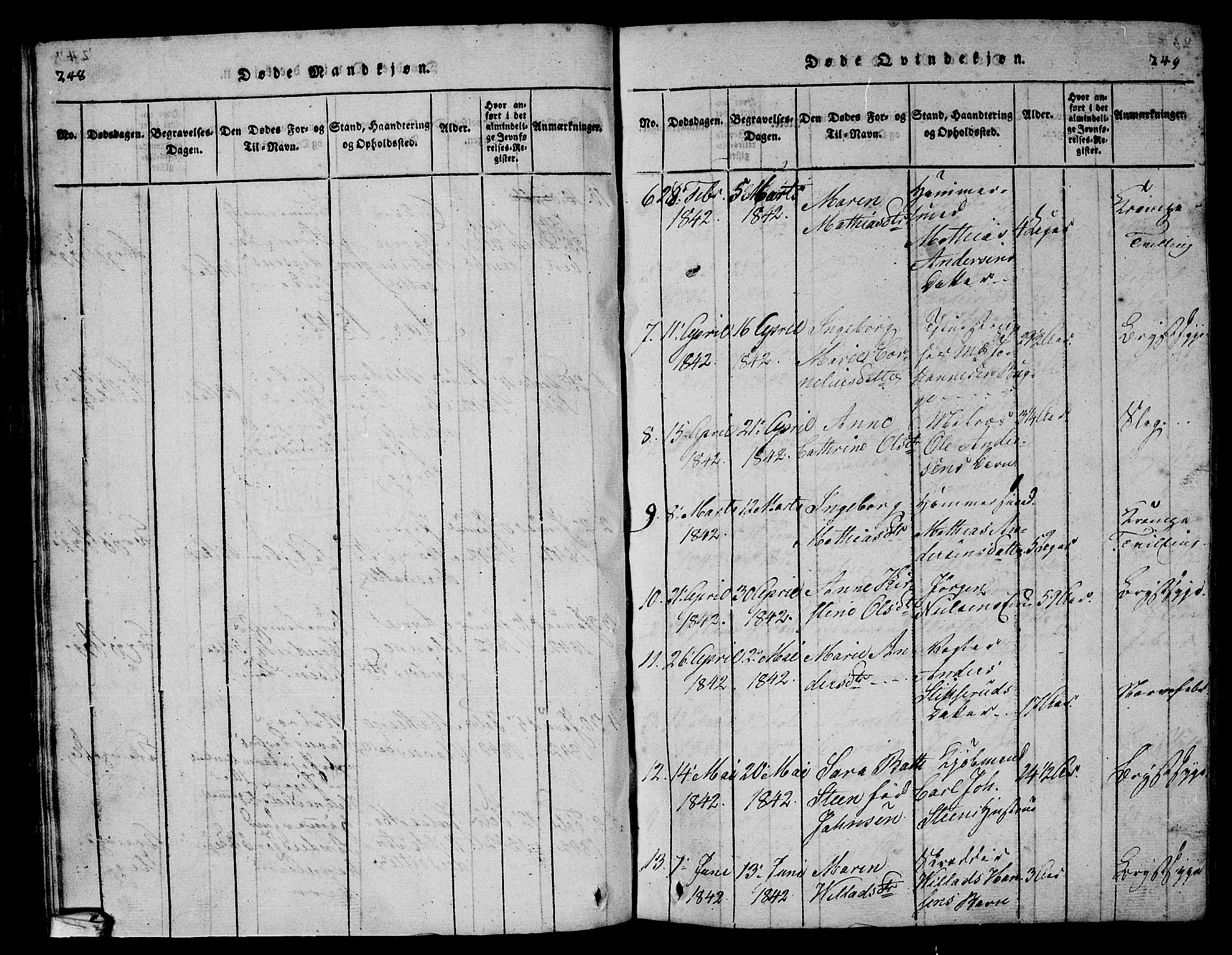 Larvik kirkebøker, SAKO/A-352/G/Gb/L0001: Parish register (copy) no. II 1, 1818-1843, p. 248-249