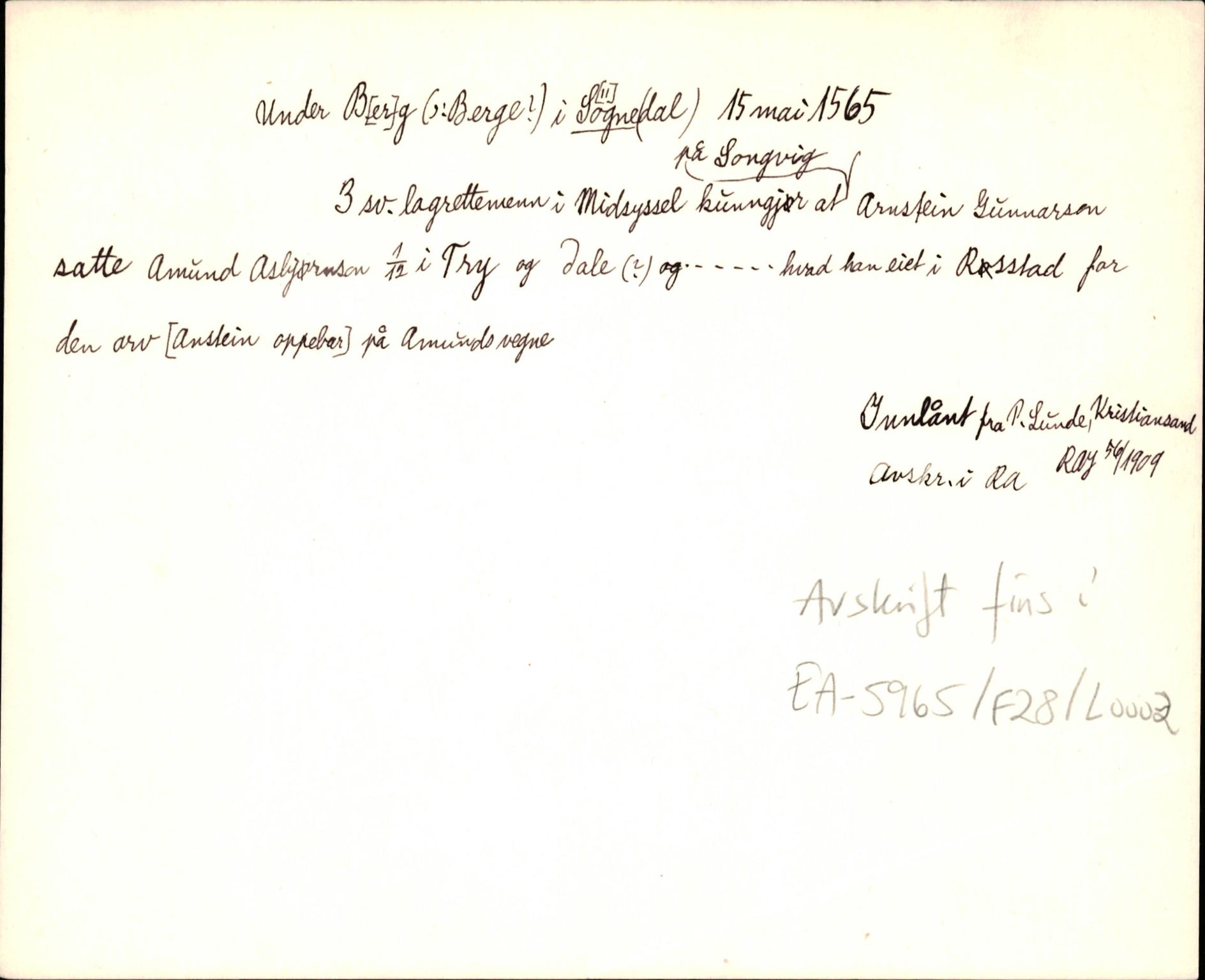 Riksarkivets diplomsamling, AV/RA-EA-5965/F35/F35d/L0001: Innlånte diplomer, seddelregister, 1316-1591, p. 339