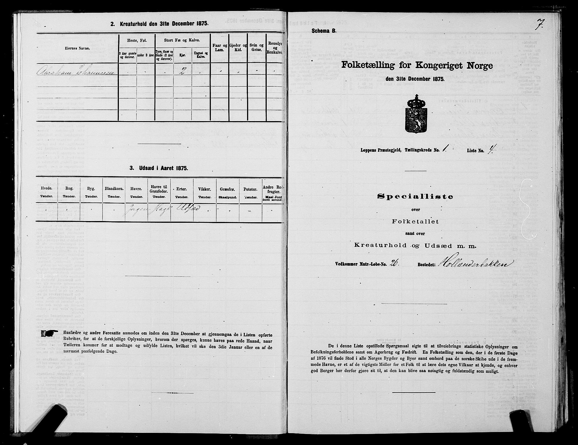 SATØ, 1875 census for 2014P Loppa, 1875, p. 1007