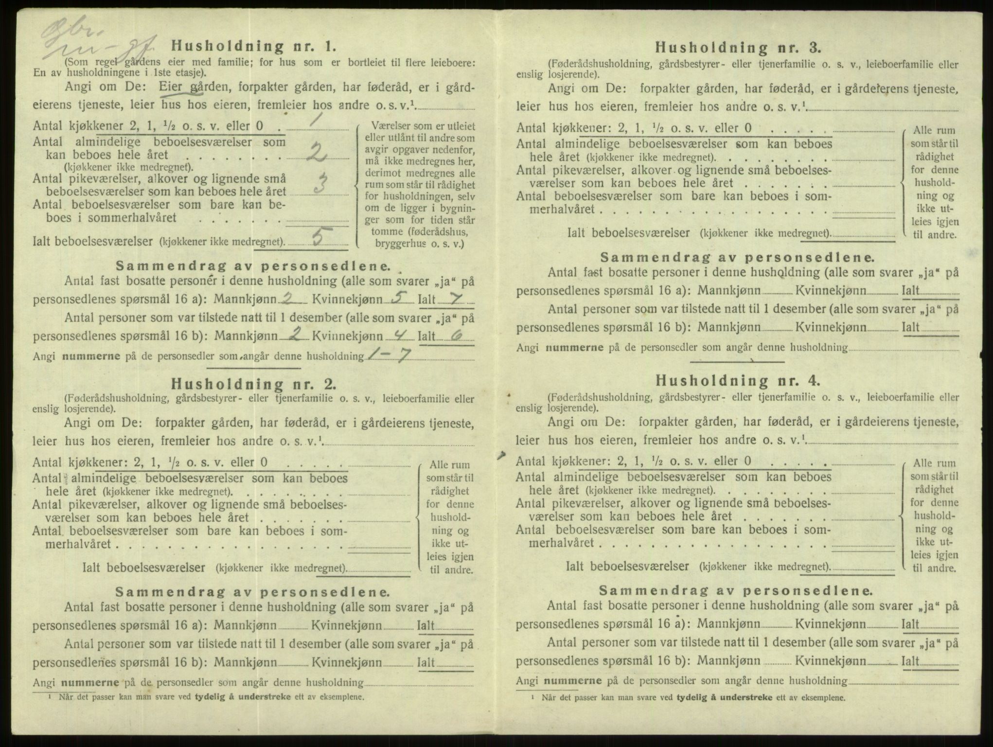 SAB, 1920 census for Gloppen, 1920, p. 695