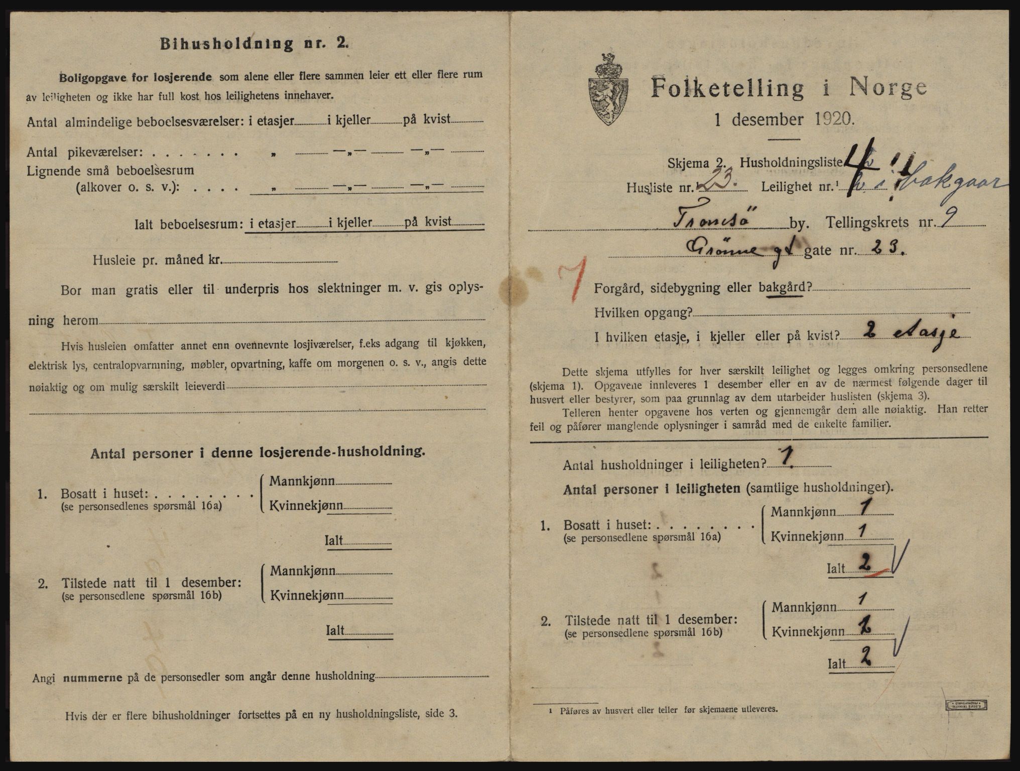 SATØ, 1920 census for Tromsø, 1920, p. 4905