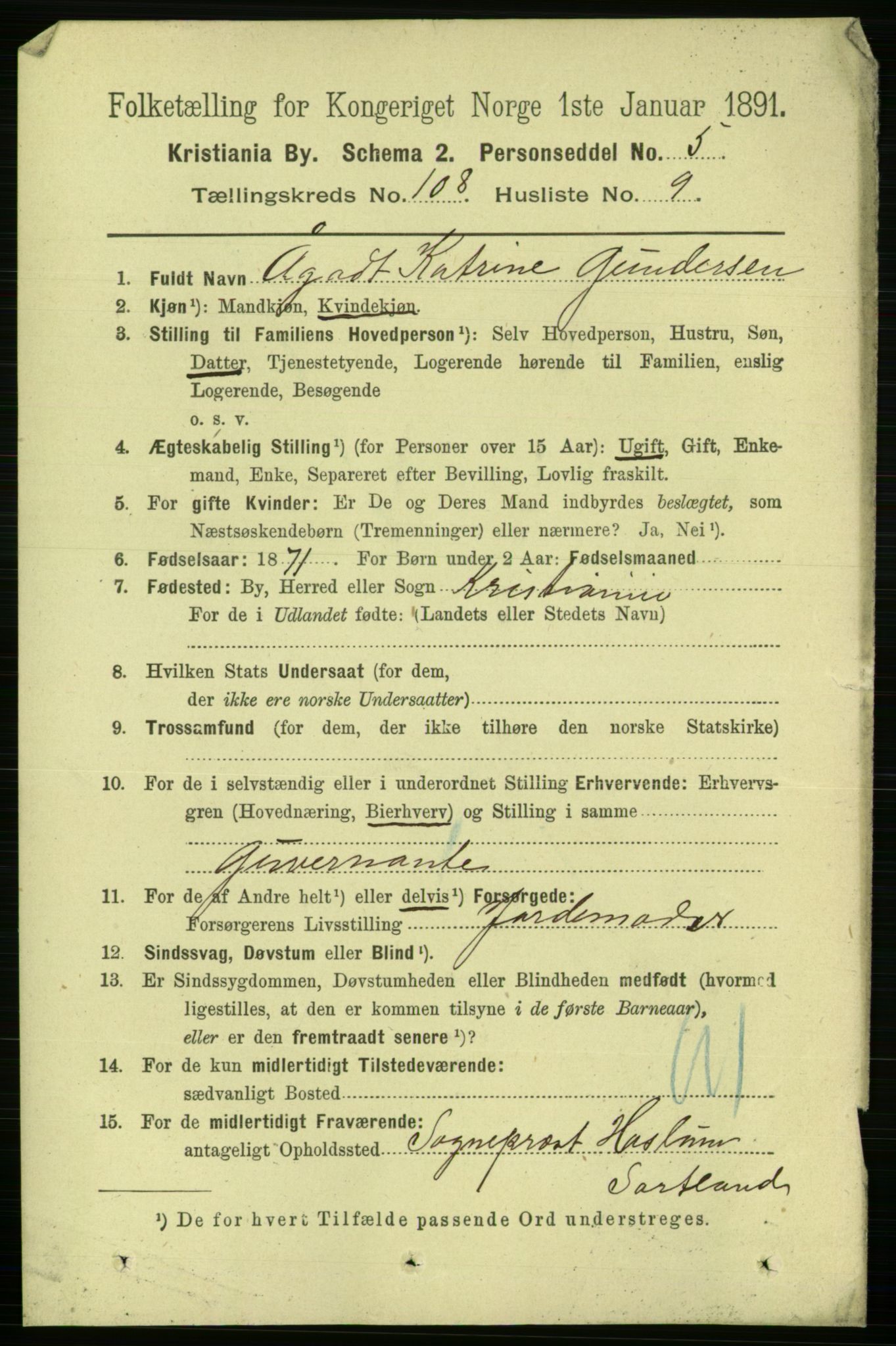 RA, 1891 census for 0301 Kristiania, 1891, p. 55738