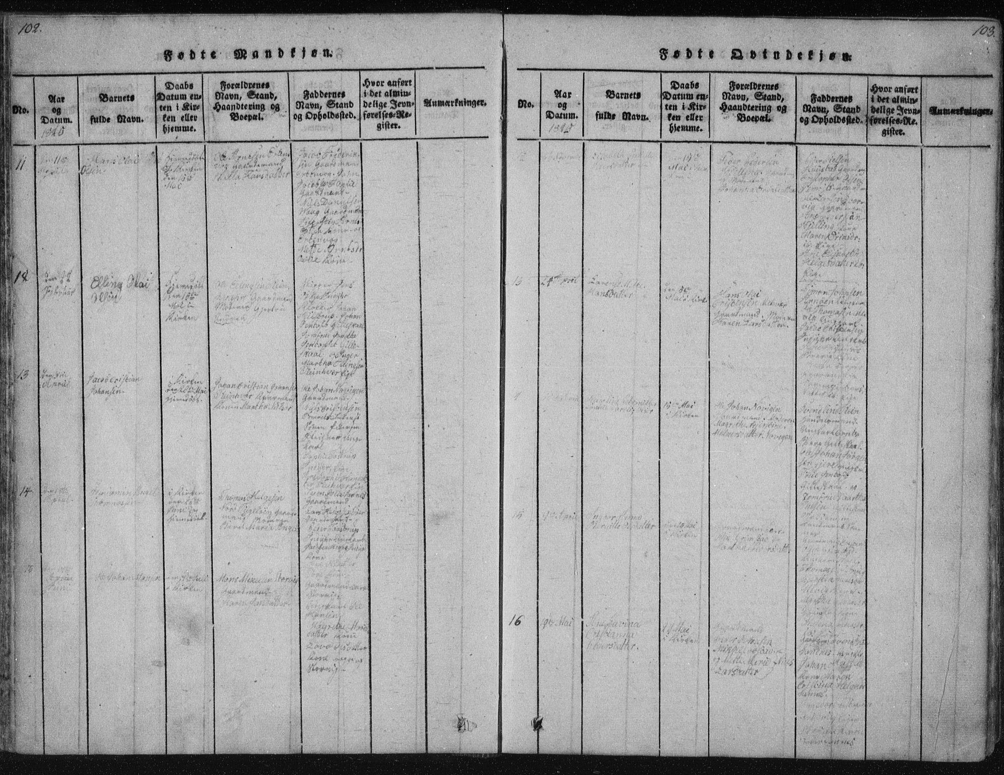 Ministerialprotokoller, klokkerbøker og fødselsregistre - Nordland, SAT/A-1459/805/L0096: Parish register (official) no. 805A03, 1820-1837, p. 102-103