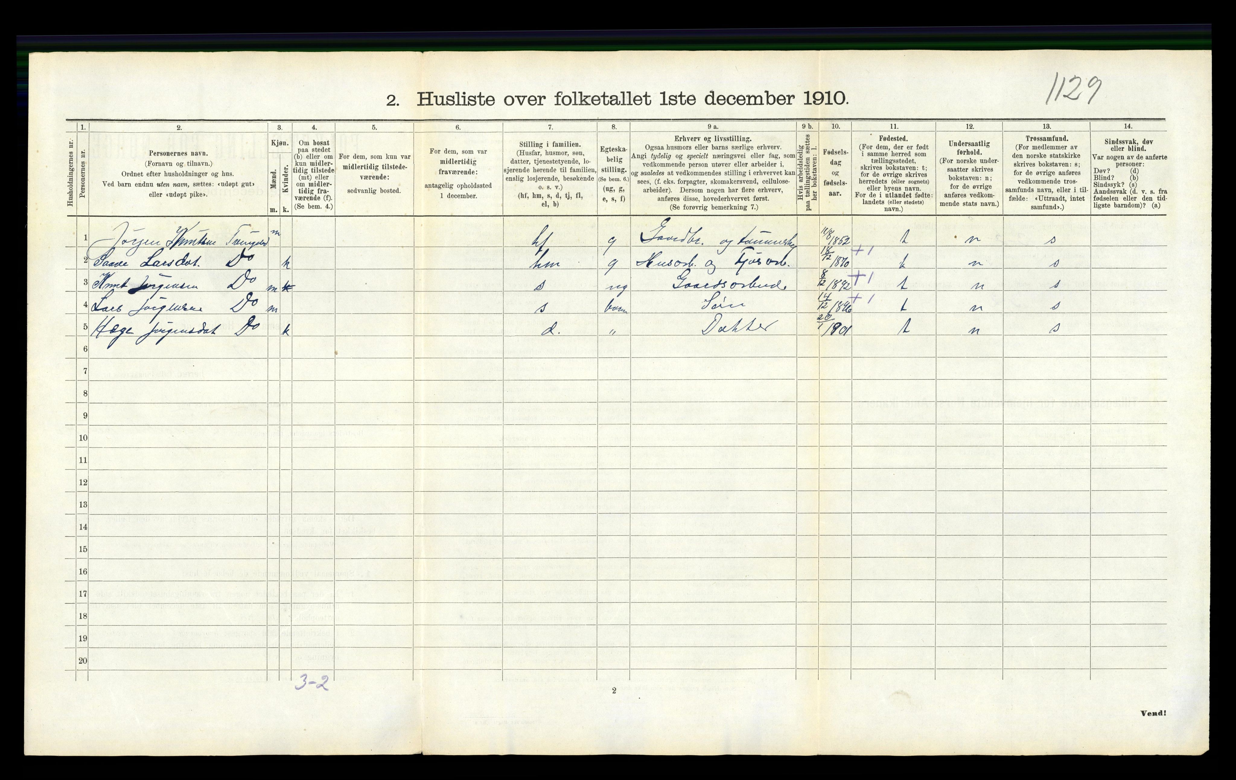 RA, 1910 census for Seljord, 1910, p. 554