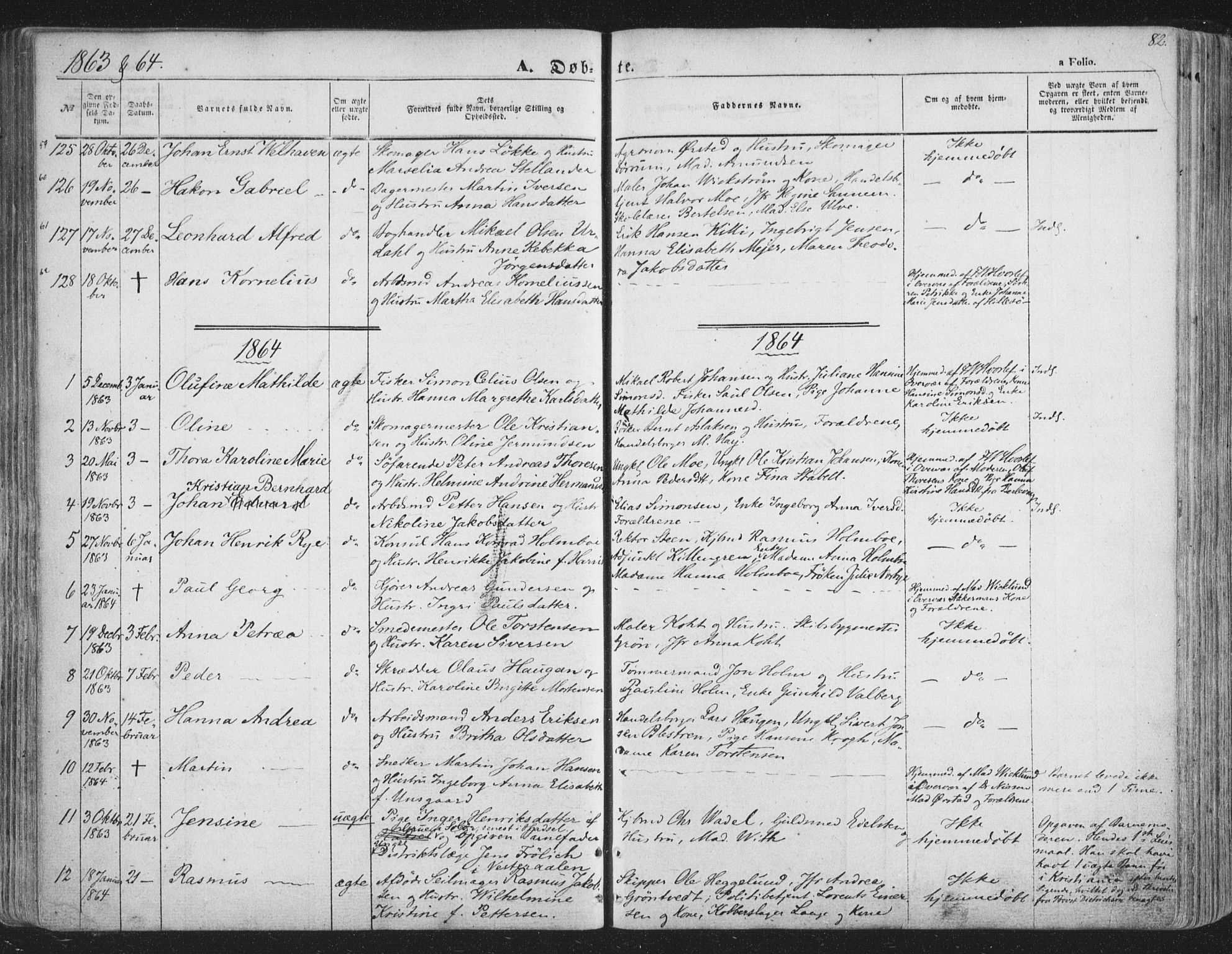 Tromsø sokneprestkontor/stiftsprosti/domprosti, SATØ/S-1343/G/Ga/L0011kirke: Parish register (official) no. 11, 1856-1865, p. 82