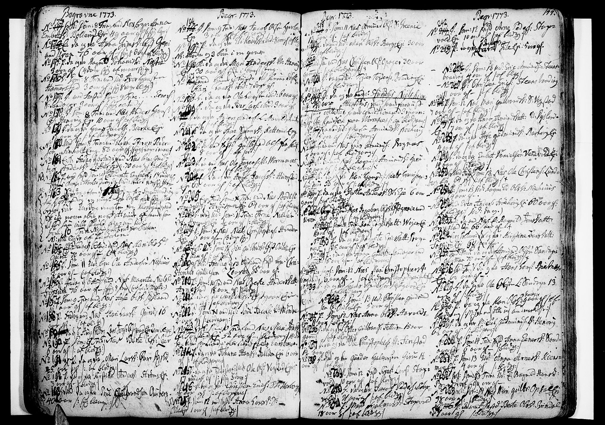 Nes prestekontor Kirkebøker, AV/SAO-A-10410/F/Fa/L0003: Parish register (official) no. I 3, 1734-1781, p. 144