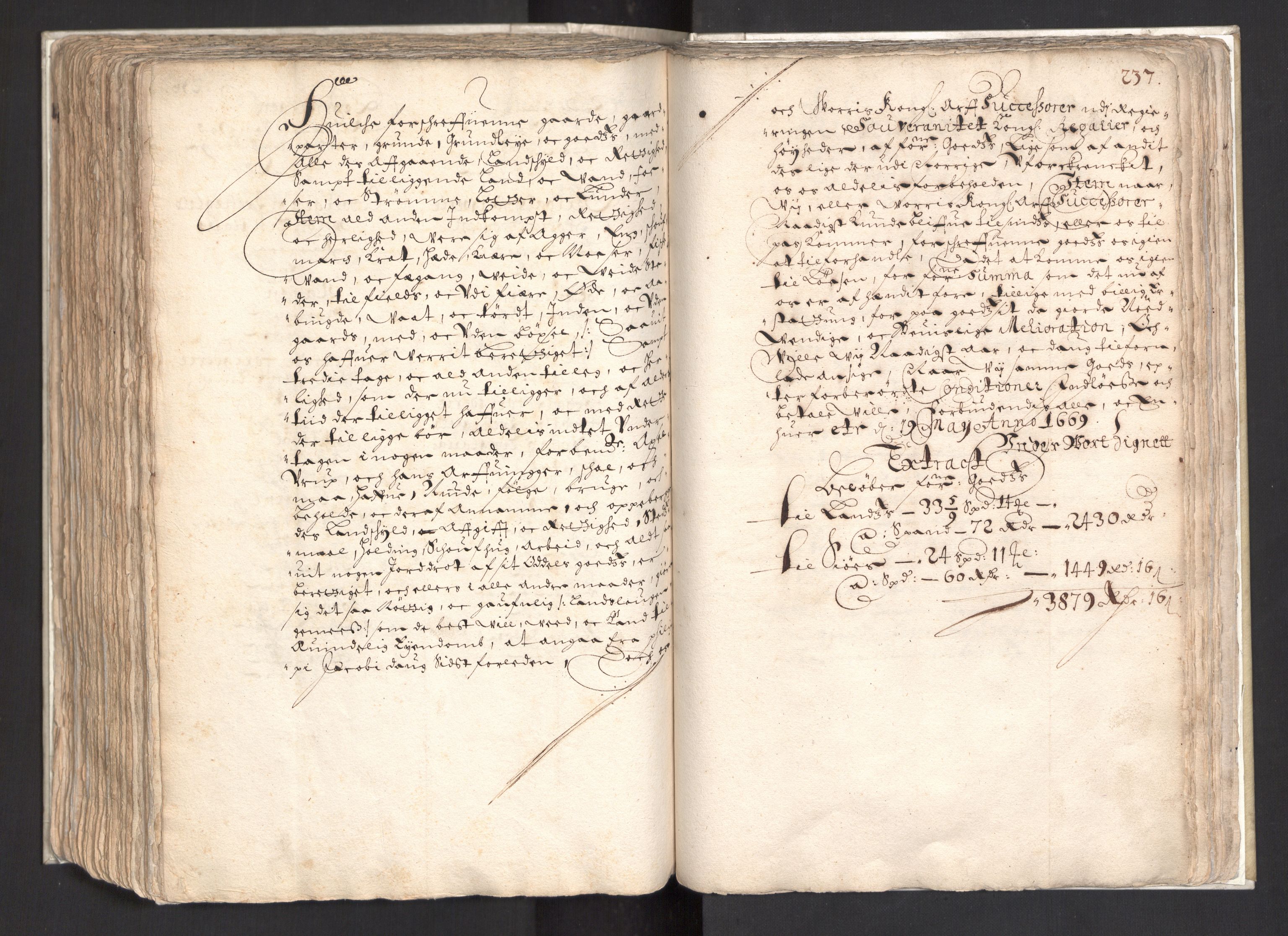 Rentekammeret, Kammerkanselliet, AV/RA-EA-3111/G/Gg/Ggj/Ggja/L0003: Skjøtebok Oa (13), 1661-1669, p. 241