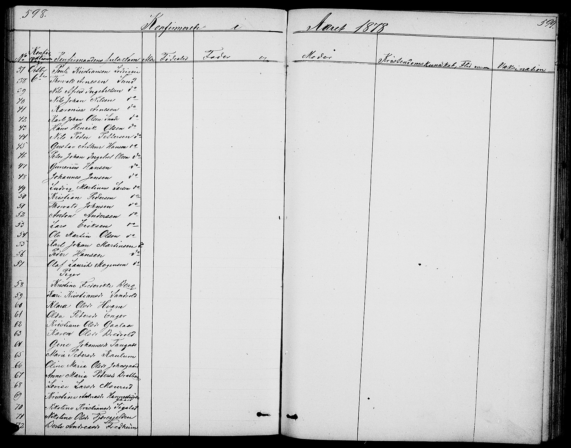 Nes prestekontor, Hedmark, AV/SAH-PREST-020/L/La/L0005: Parish register (copy) no. 5, 1852-1889, p. 598-599