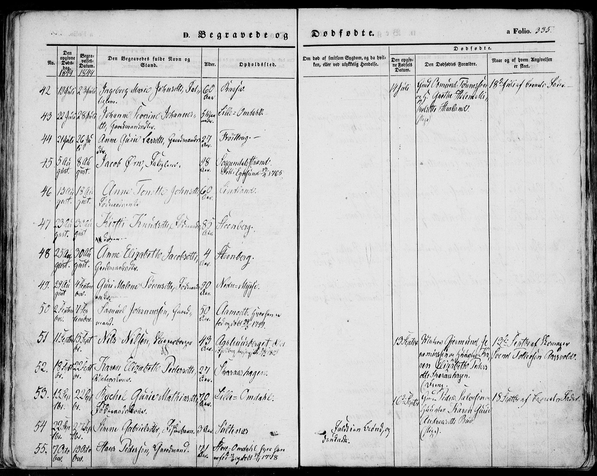 Sokndal sokneprestkontor, SAST/A-101808: Parish register (official) no. A 8.2, 1842-1857, p. 335